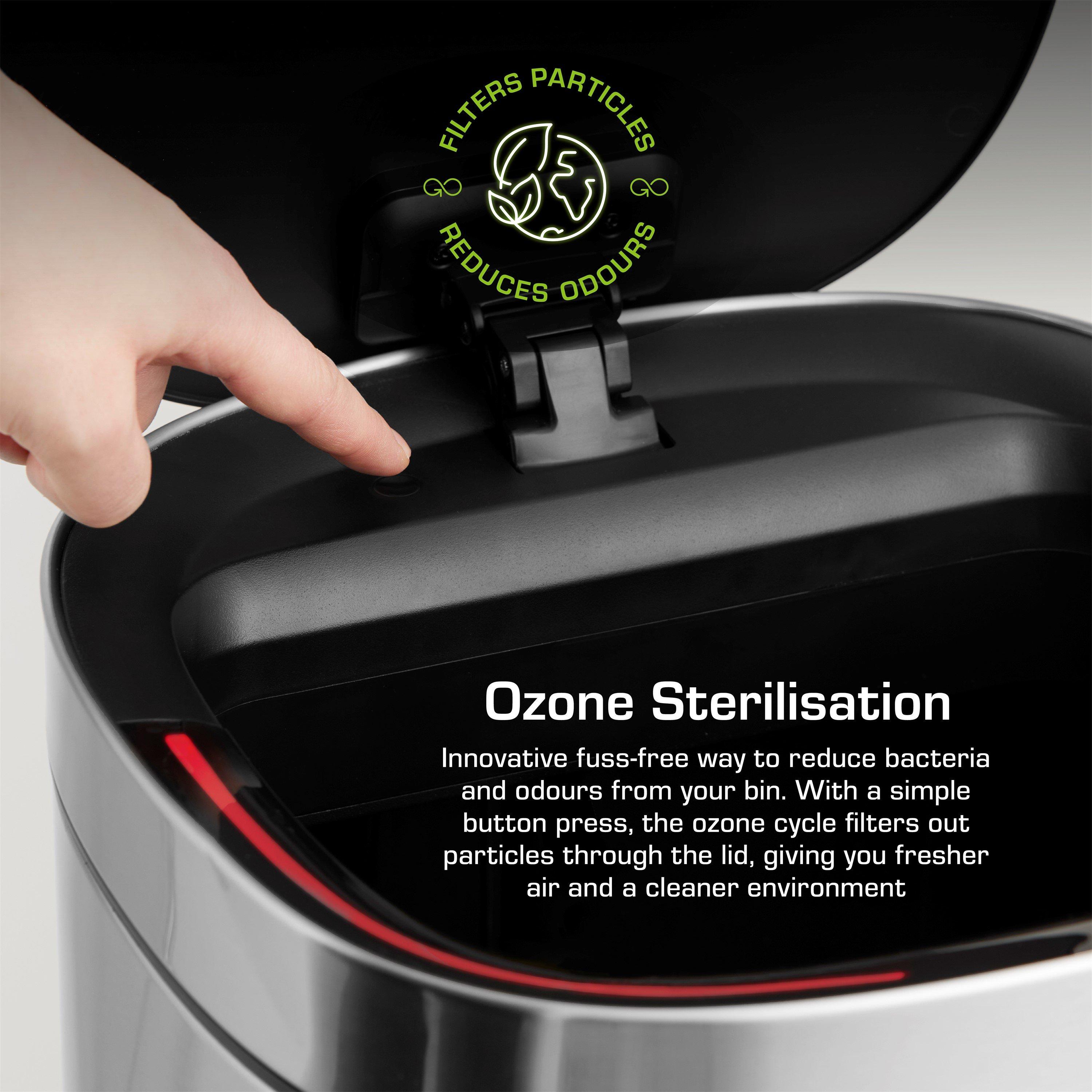 Stainless Steel - Swan - 50L Square Sensor Bin - 4