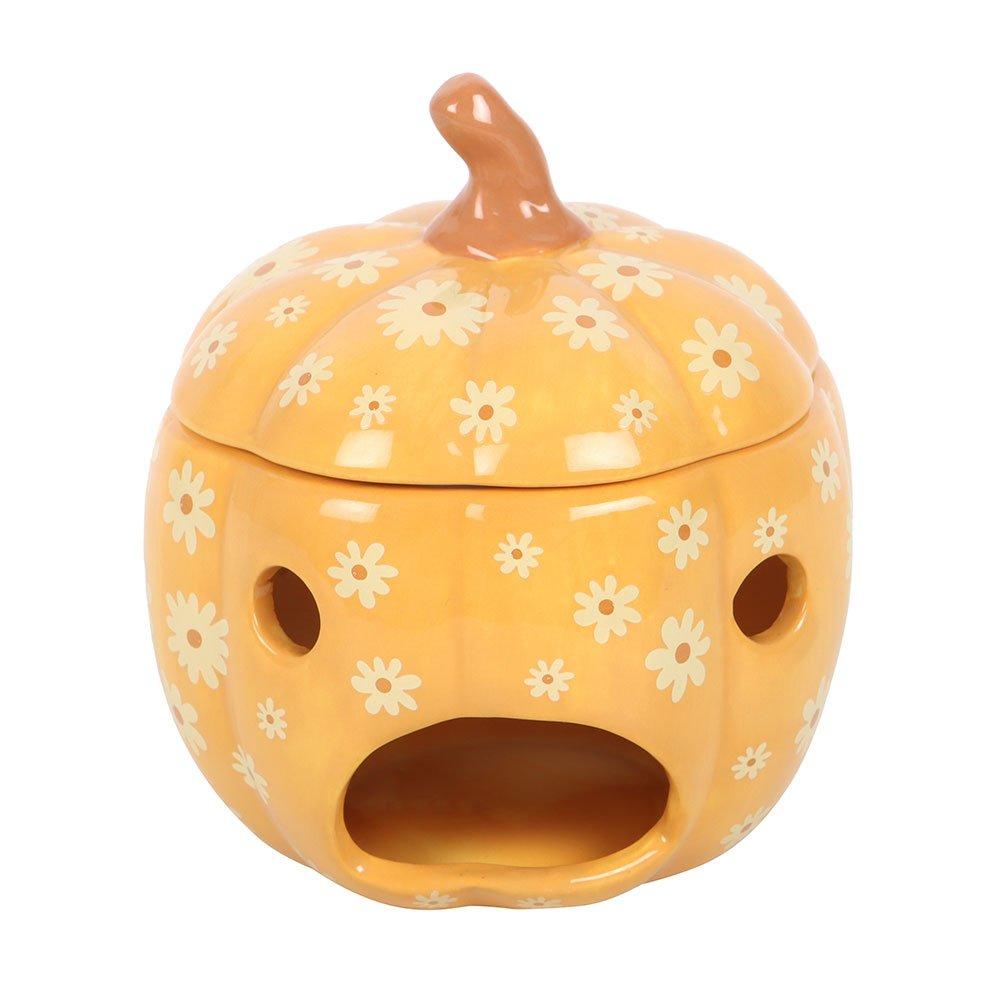 Orange - Something Different - Groovy Floral Pumpkin Oil Burner - 2