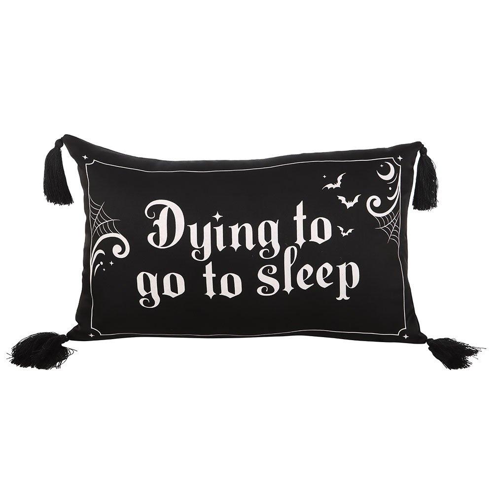 Black - Something Different - Dying to Go to Sleep Satin Cushion - 2