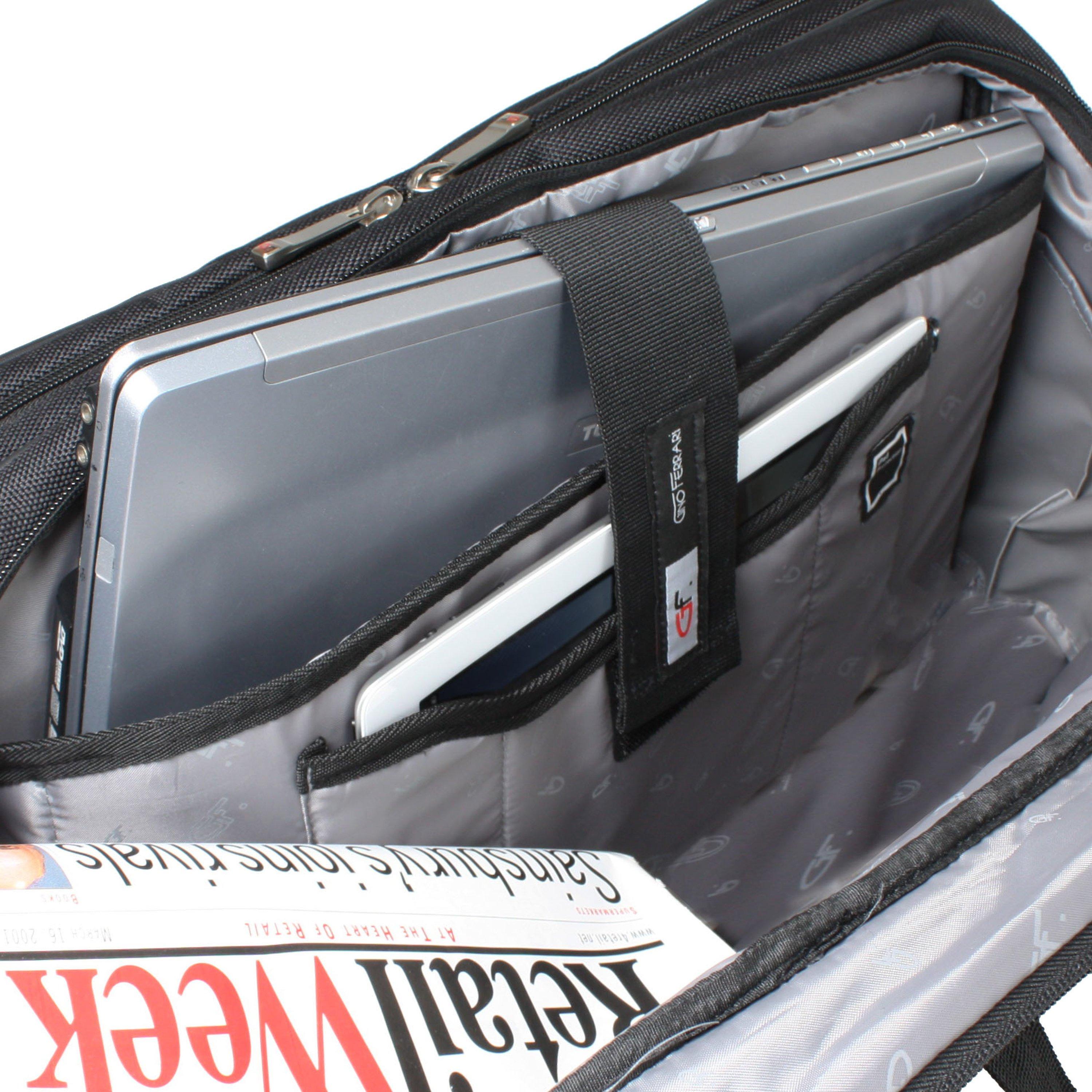 Black Gf555 - Gino Ferrari - Enza 16 Laptop Briefcase Tablet Bag iPad Case - 4