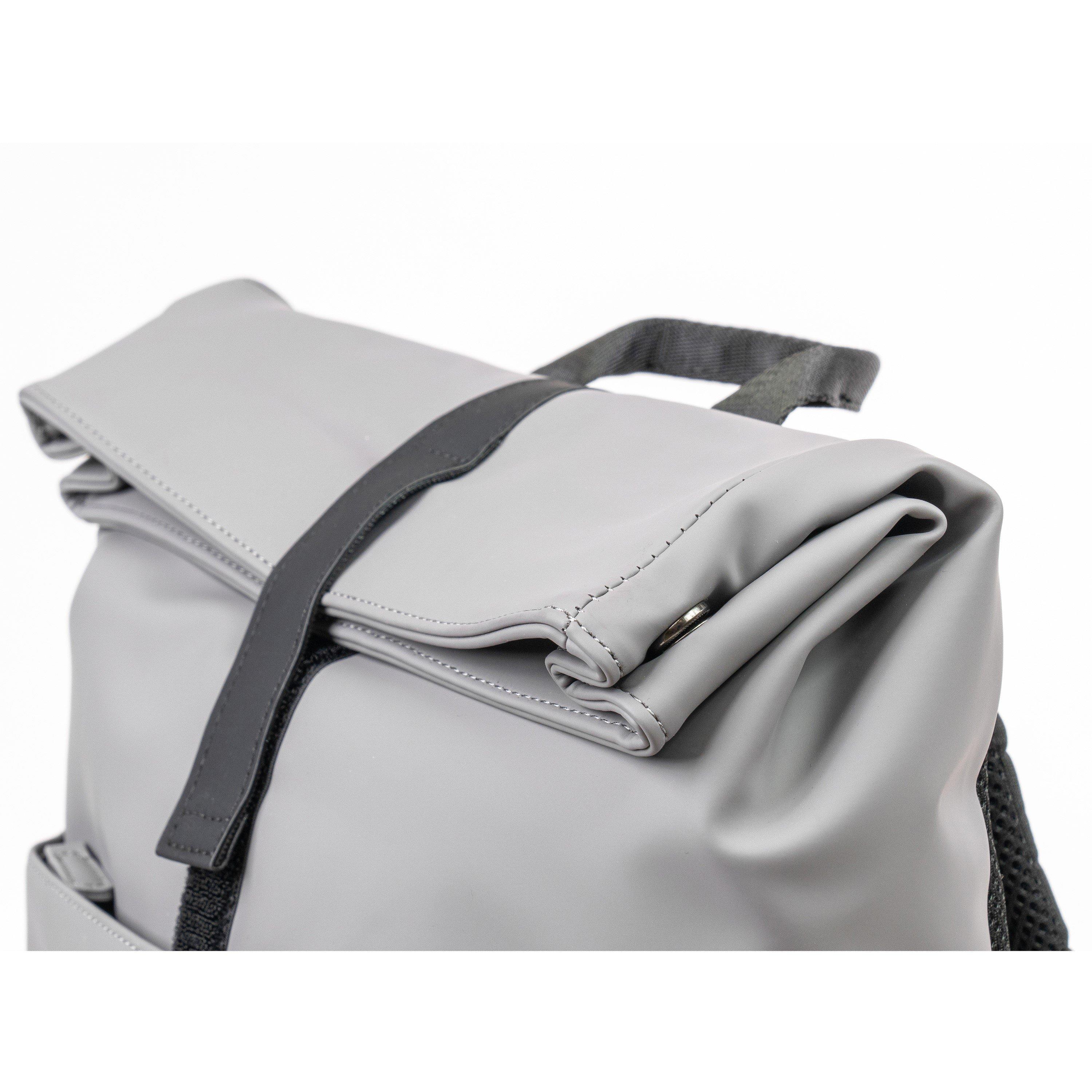 Light Grey Lfb0 - London Fog - Durable Roll-Top Backpack 13.5L Laptop Tablet Bag - 9