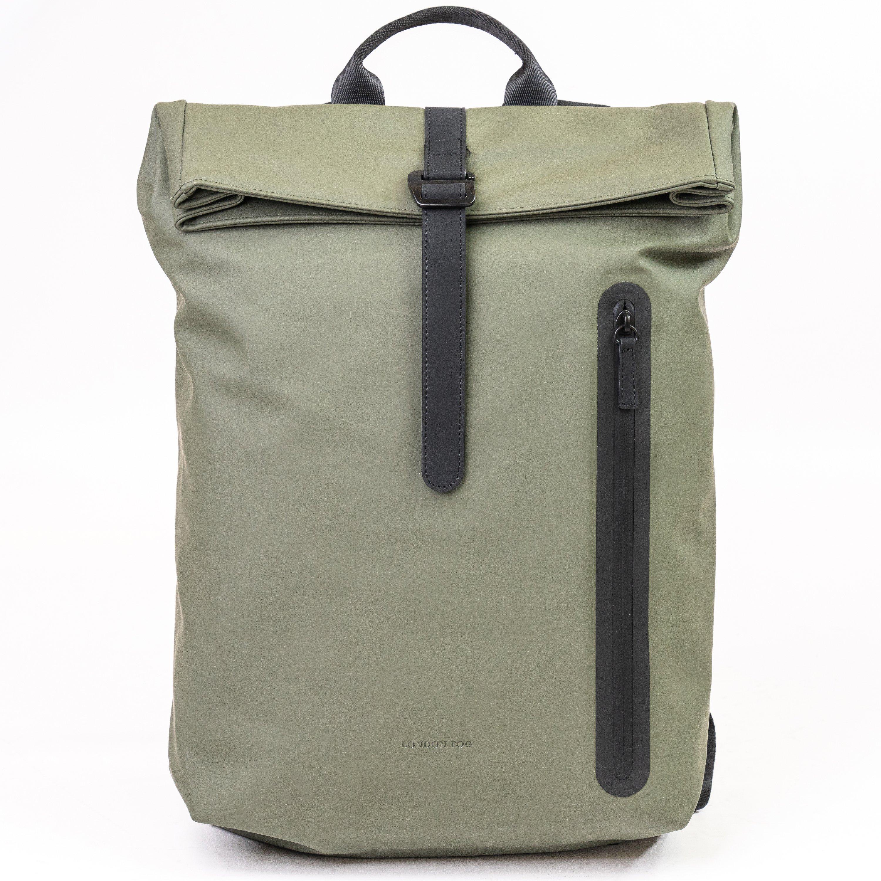 Olive Lfb001-08 - London Fog - Roll-Top Laptop Backpack Tablet Bag Organiser - 2