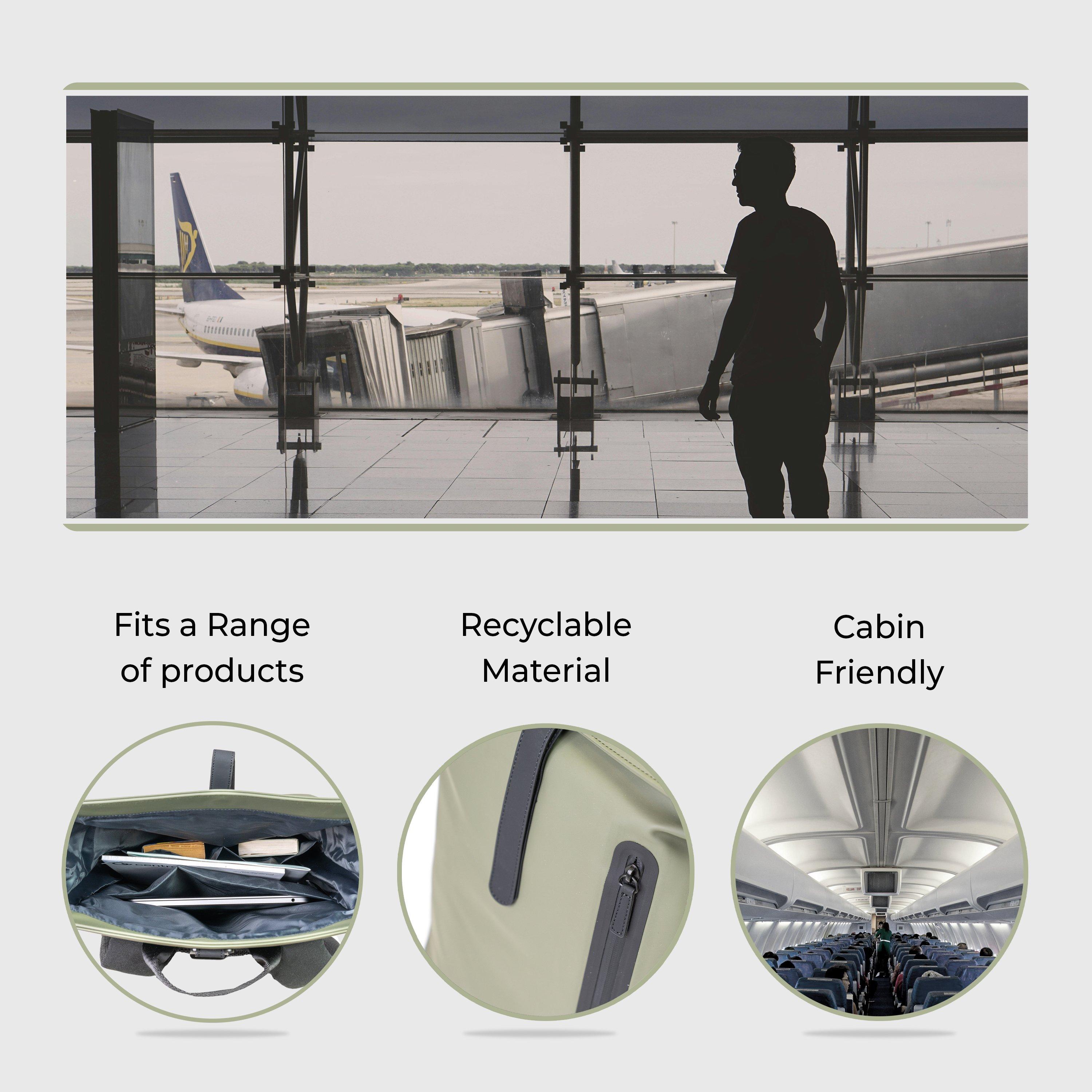 Olive Lfb001-08 - London Fog - Roll-Top Laptop Backpack Tablet Bag Organiser - 3