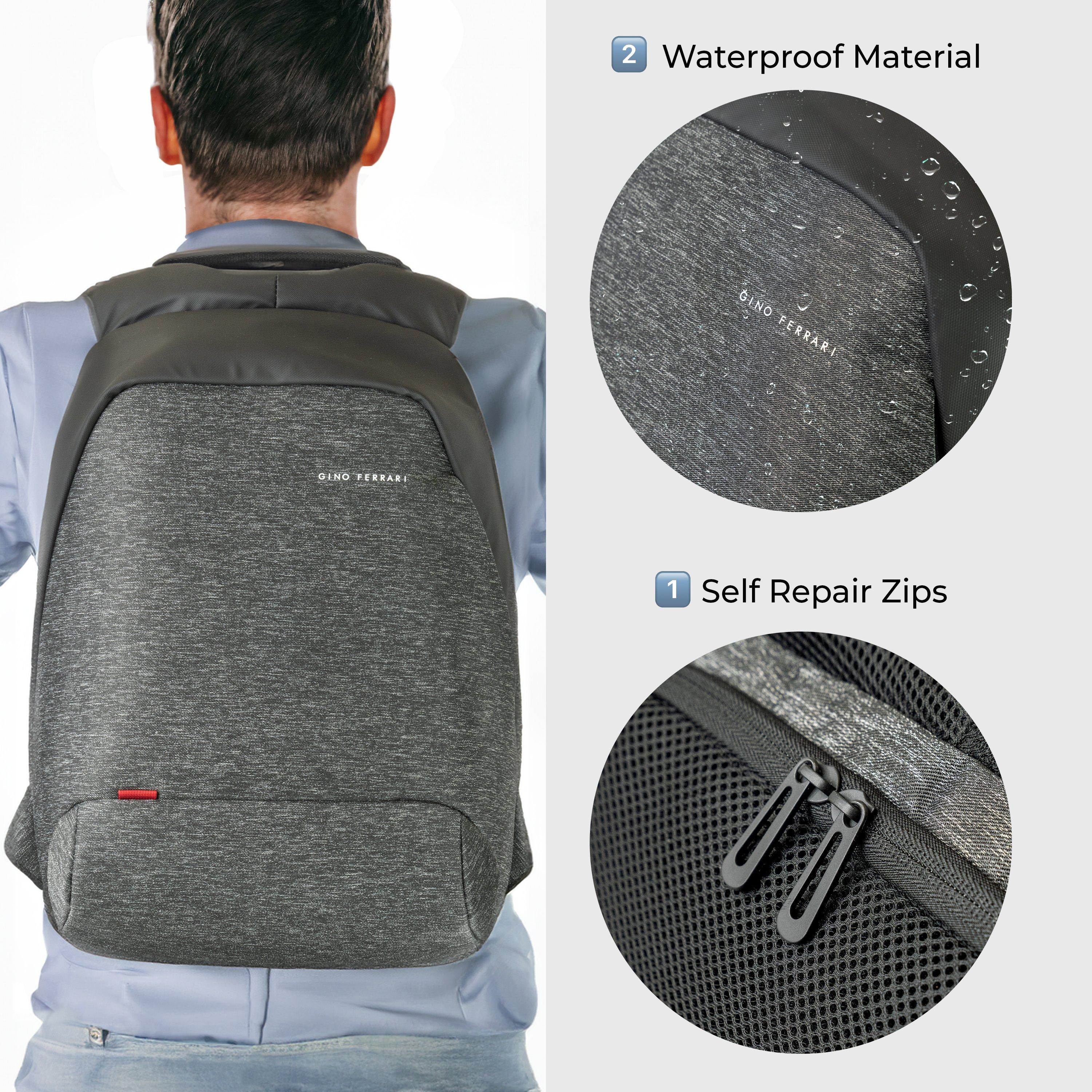 Grey Gf519-03 - Gino Ferrari - Zeus 15.6 Padded Laptop Bag School Backpack - 3