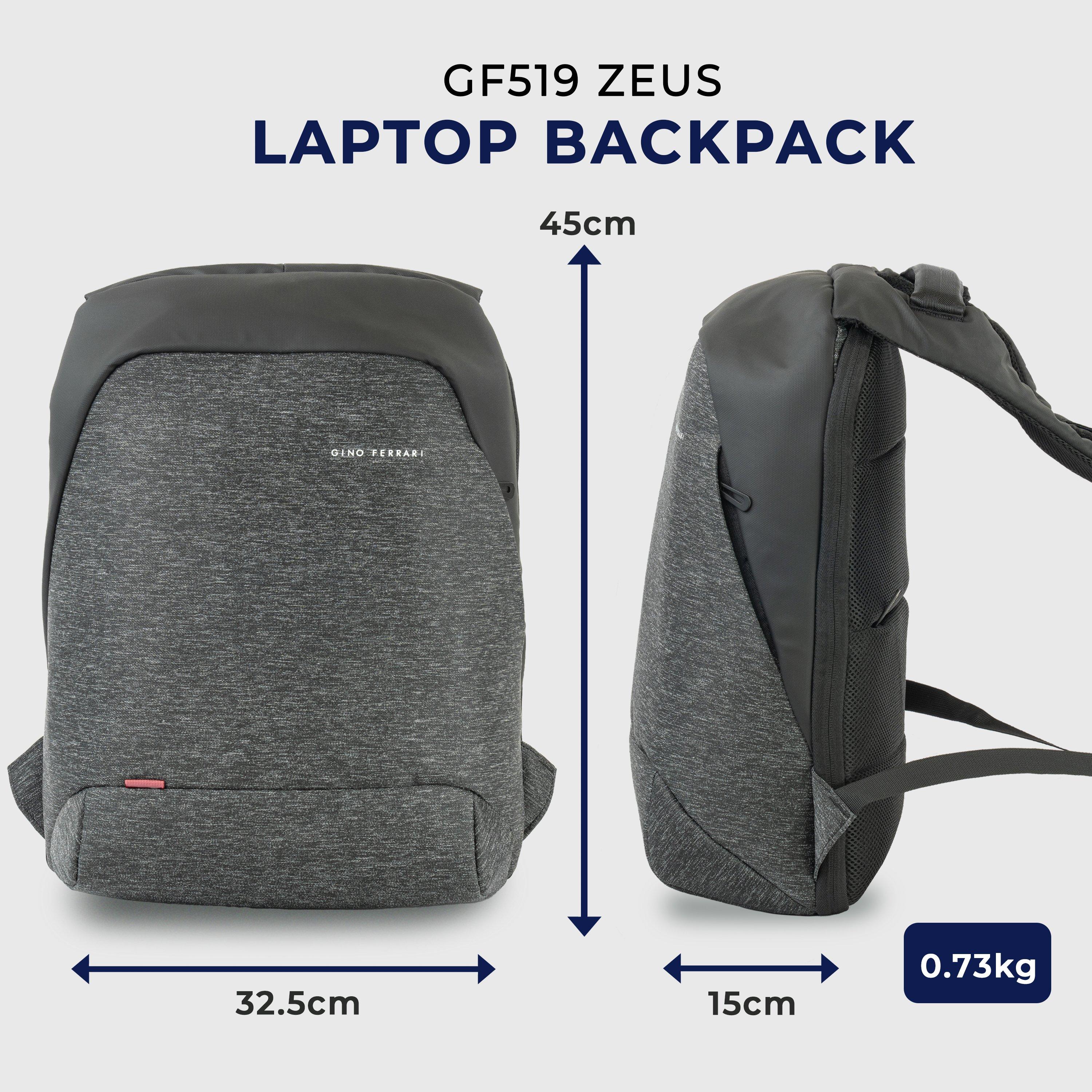 Grey Gf519-03 - Gino Ferrari - Zeus 15.6 Padded Laptop Bag School Backpack - 4