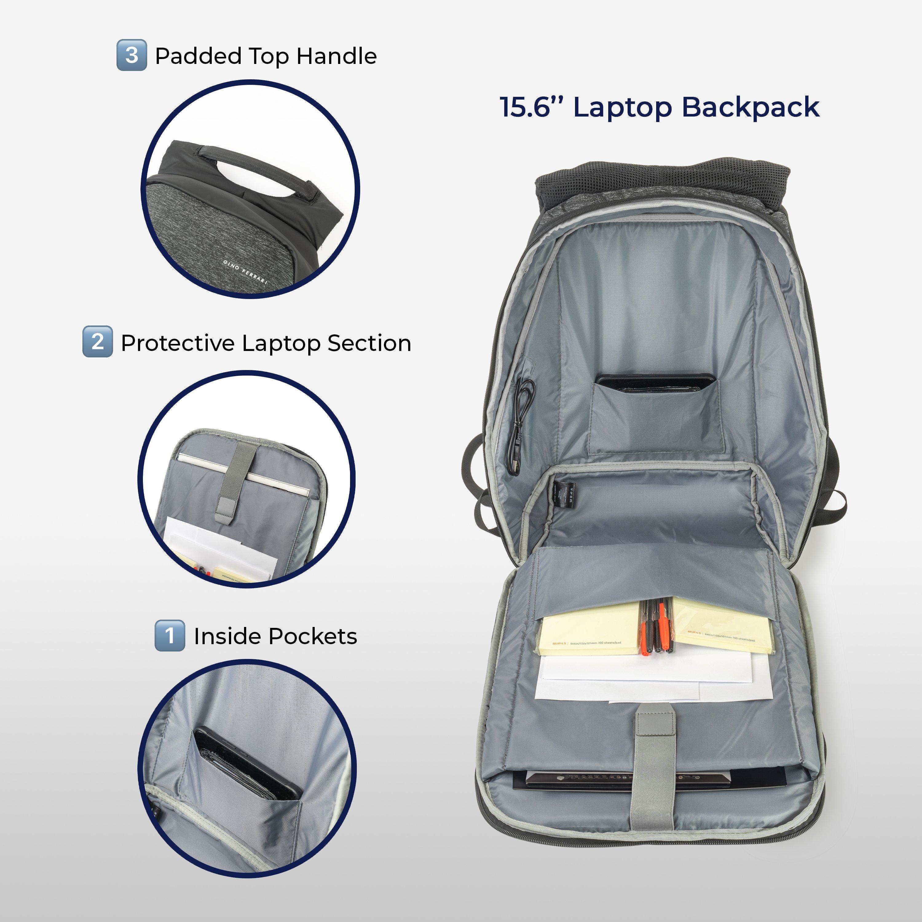 Grey Gf519-03 - Gino Ferrari - Zeus 15.6 Padded Laptop Bag School Backpack - 6