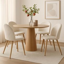 Urban Meuble Set of 4 Beige Chenille Dining Chairs