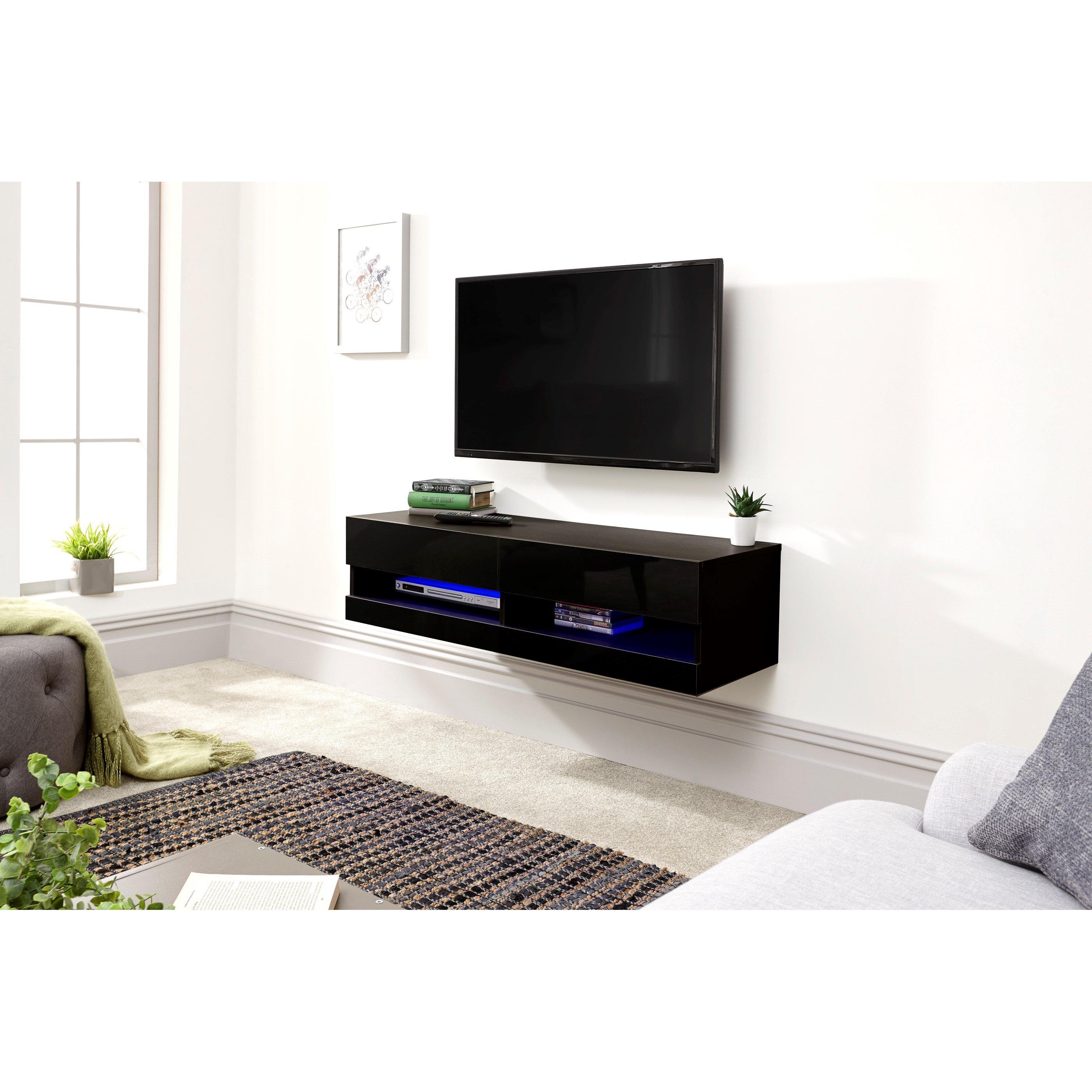 Black - GFW - Galicia 120 TV Unit + 2 Shelf Units - 3