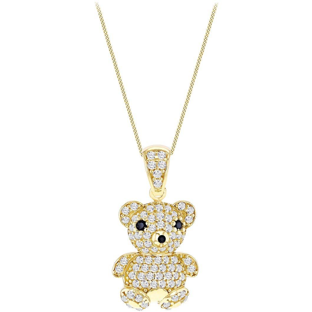 Yellow Gold - Be You - 9ct Gold Teddy Bear with CZ Necklace - 2