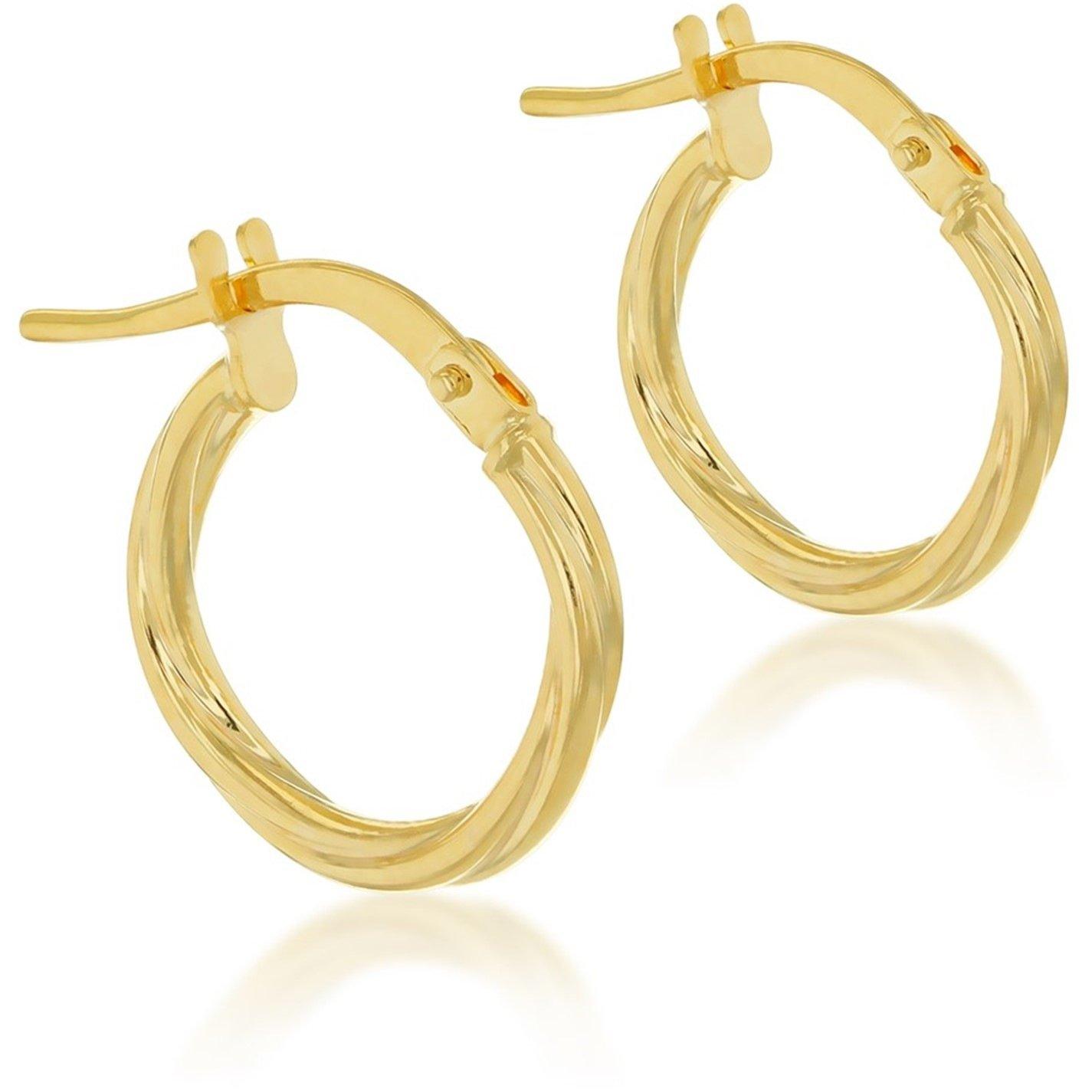 Yellow Gold - Be You - 9ct Gold Polished Twisted Hoop Earrings - 1