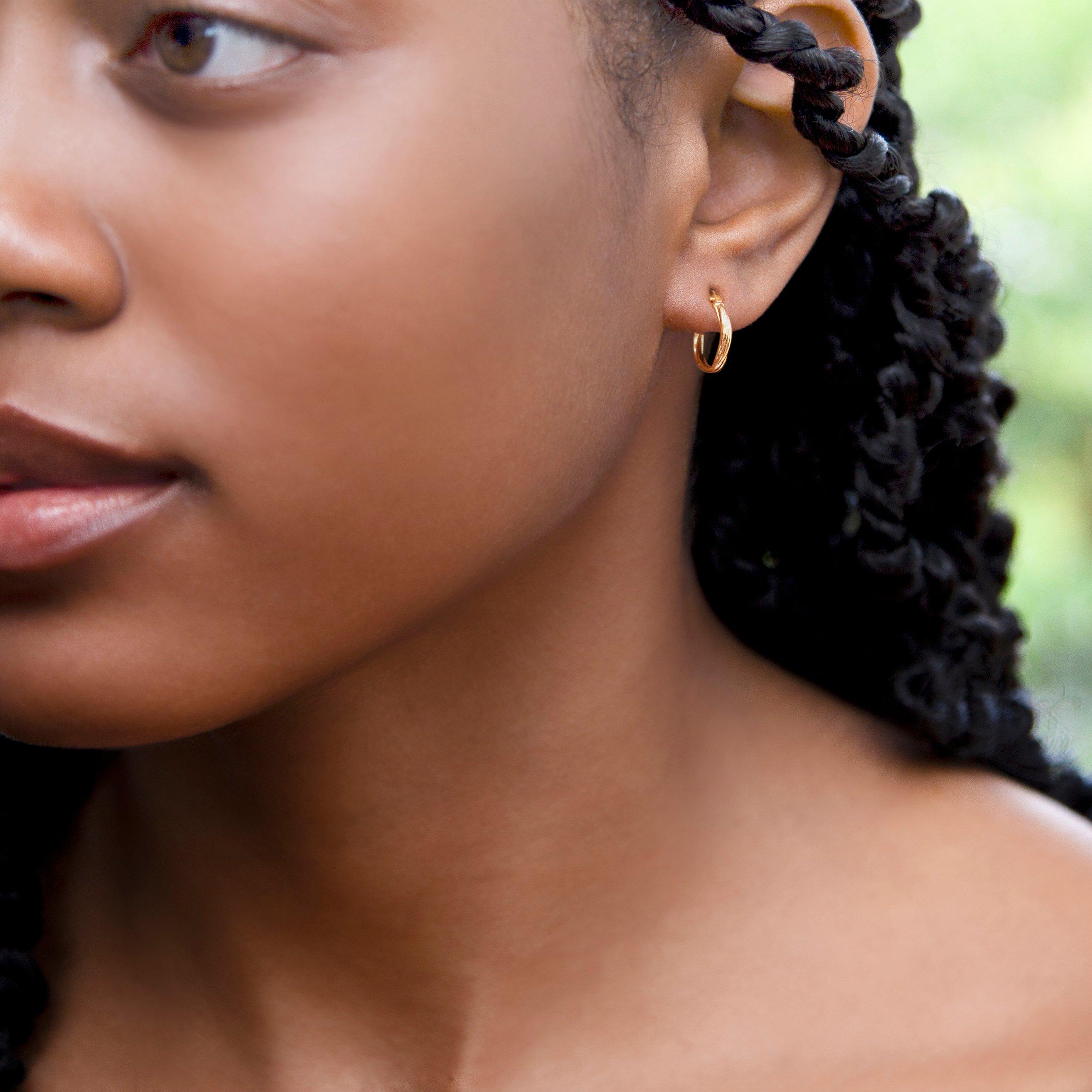 Yellow Gold - Be You - 9ct Gold Polished Twisted Hoop Earrings - 2