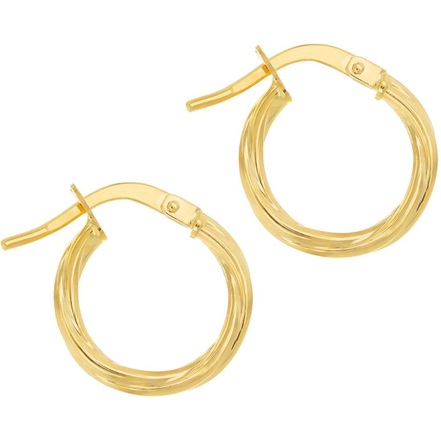 Yellow Gold - Be You - 9ct Gold Polished Twisted Hoop Earrings - 4