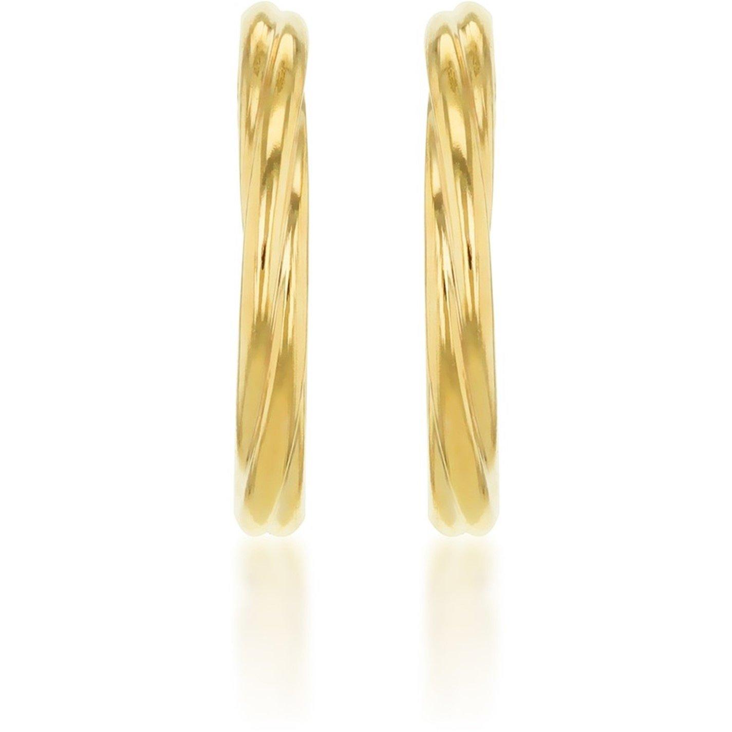 Yellow Gold - Be You - 9ct Gold Polished Twisted Hoop Earrings - 5