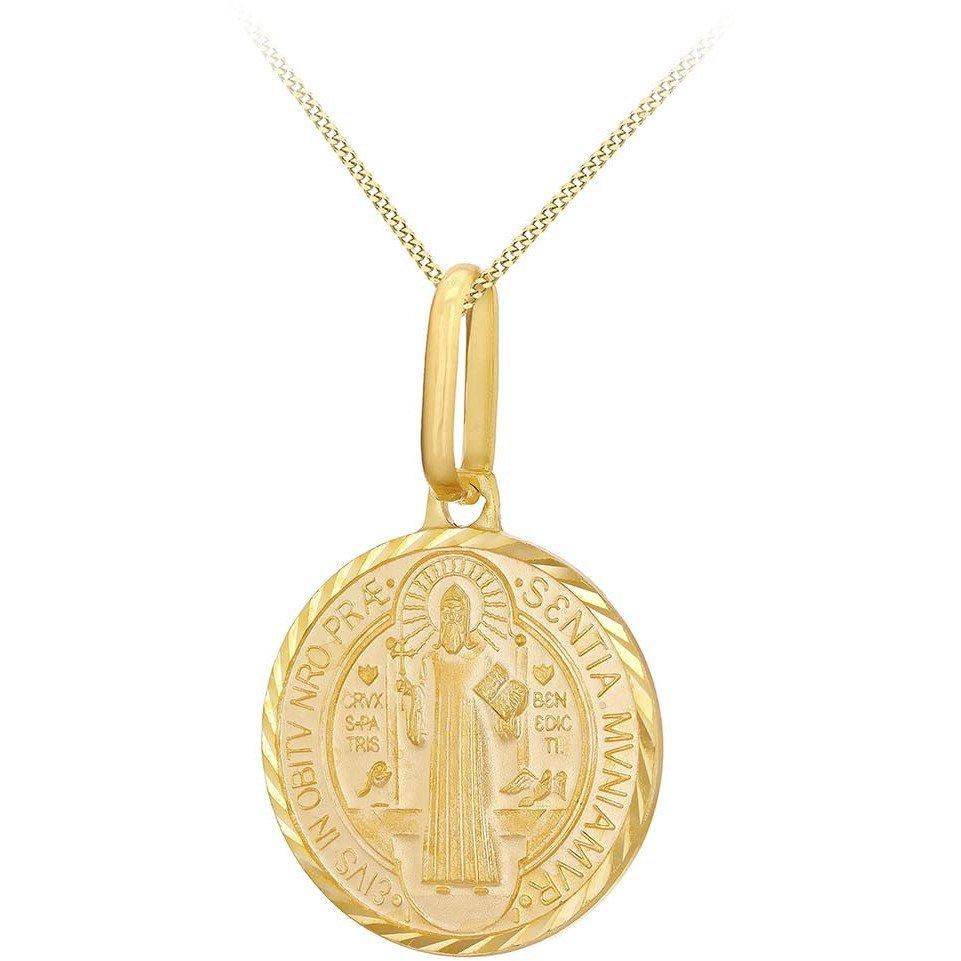 Yellow Gold - Be You - 9ct Gold Round ST Benedict Medal Necklace - 1