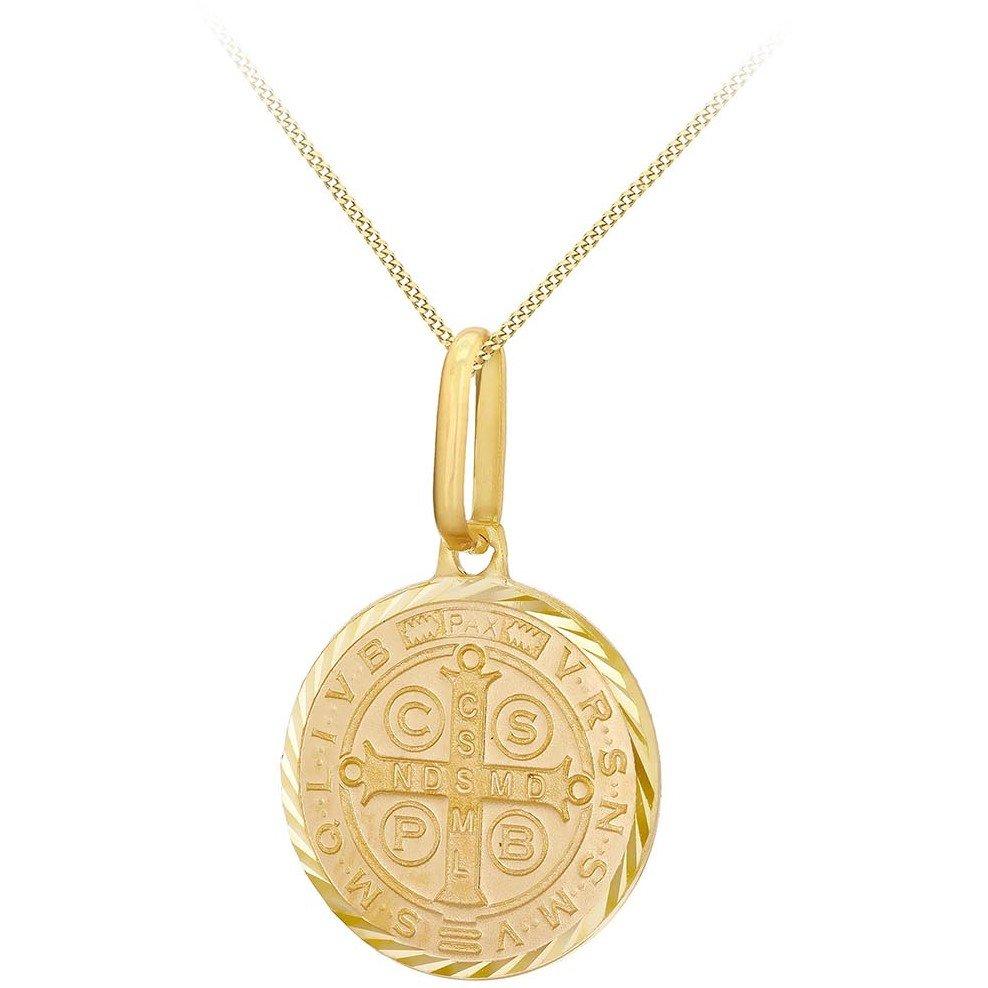 Yellow Gold - Be You - 9ct Gold Round ST Benedict Medal Necklace - 2