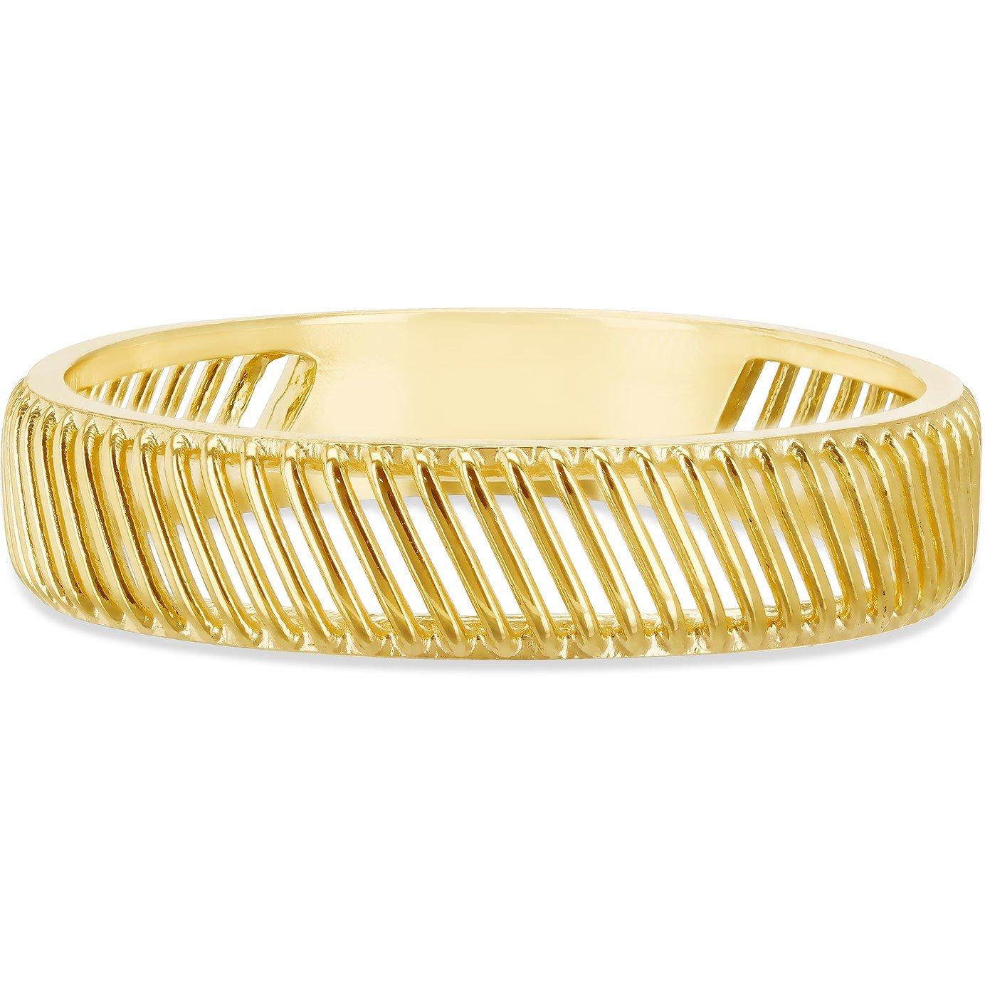 Yellow Gold - Be You - 9ct Gold Slanted Ladder Ring - 2