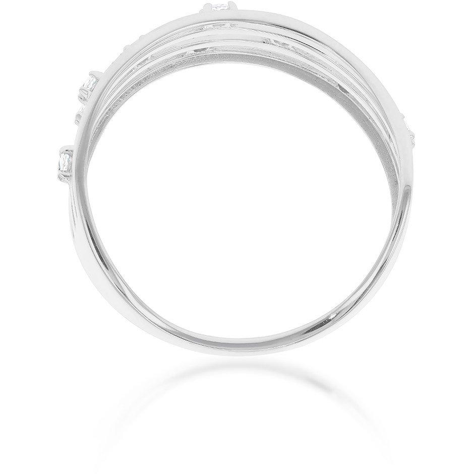 White Gold - Be You - 9ct Gold CZ 4 row Wave Ring - 3