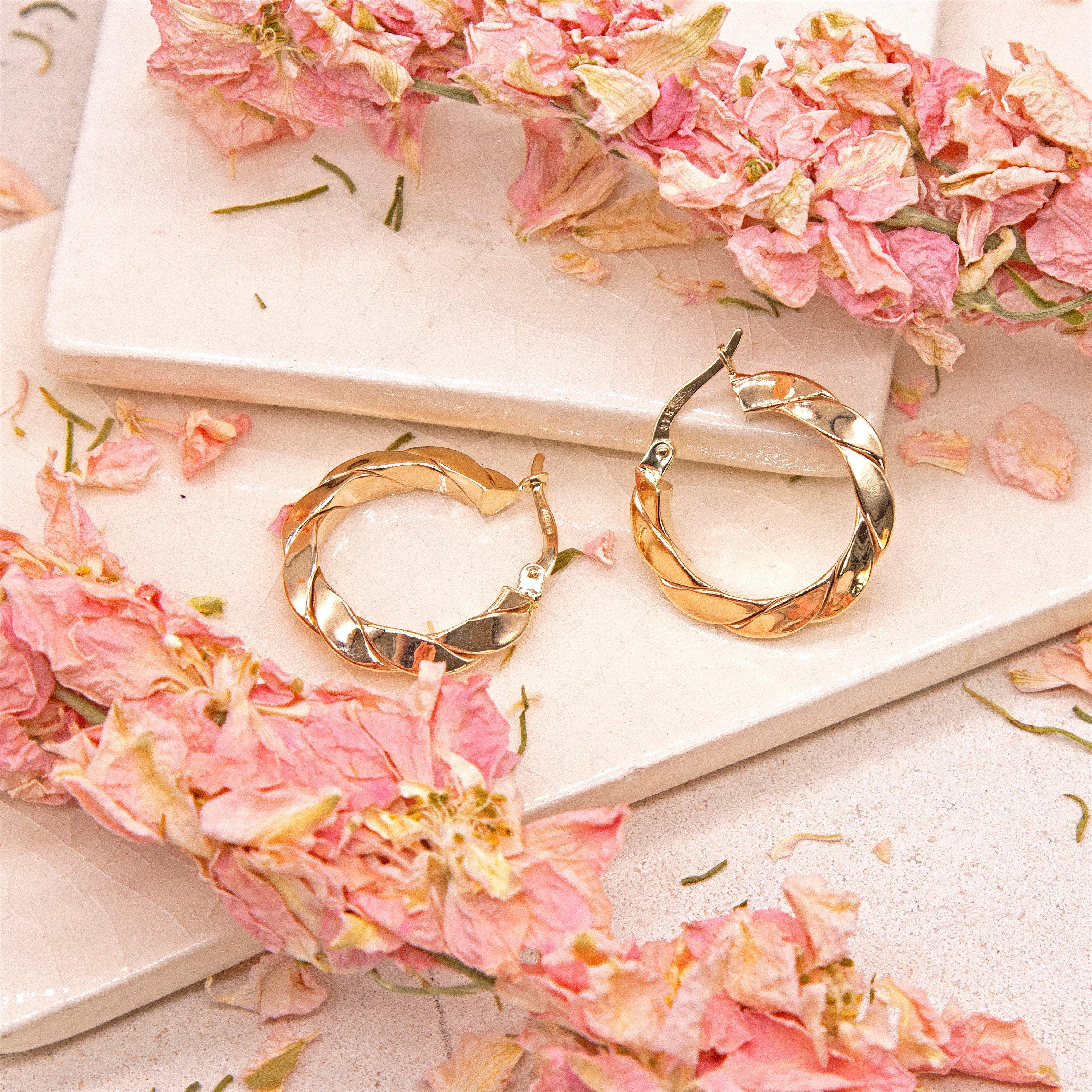 Yellow Gold - Be You - 9ct Gold Twisted Creole Earring - 3