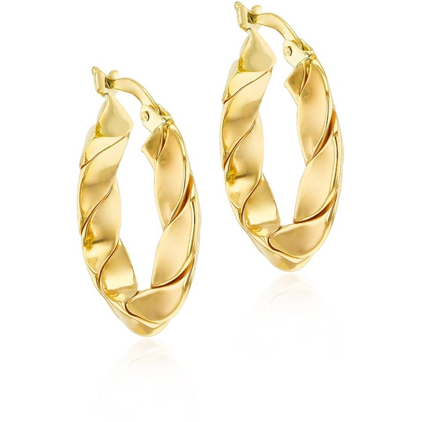 Yellow Gold - Be You - 9ct Gold Twisted Creole Earring - 5