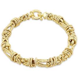 Be You 9ct Gold Byzantine Textured Spring Ring Bracelet
