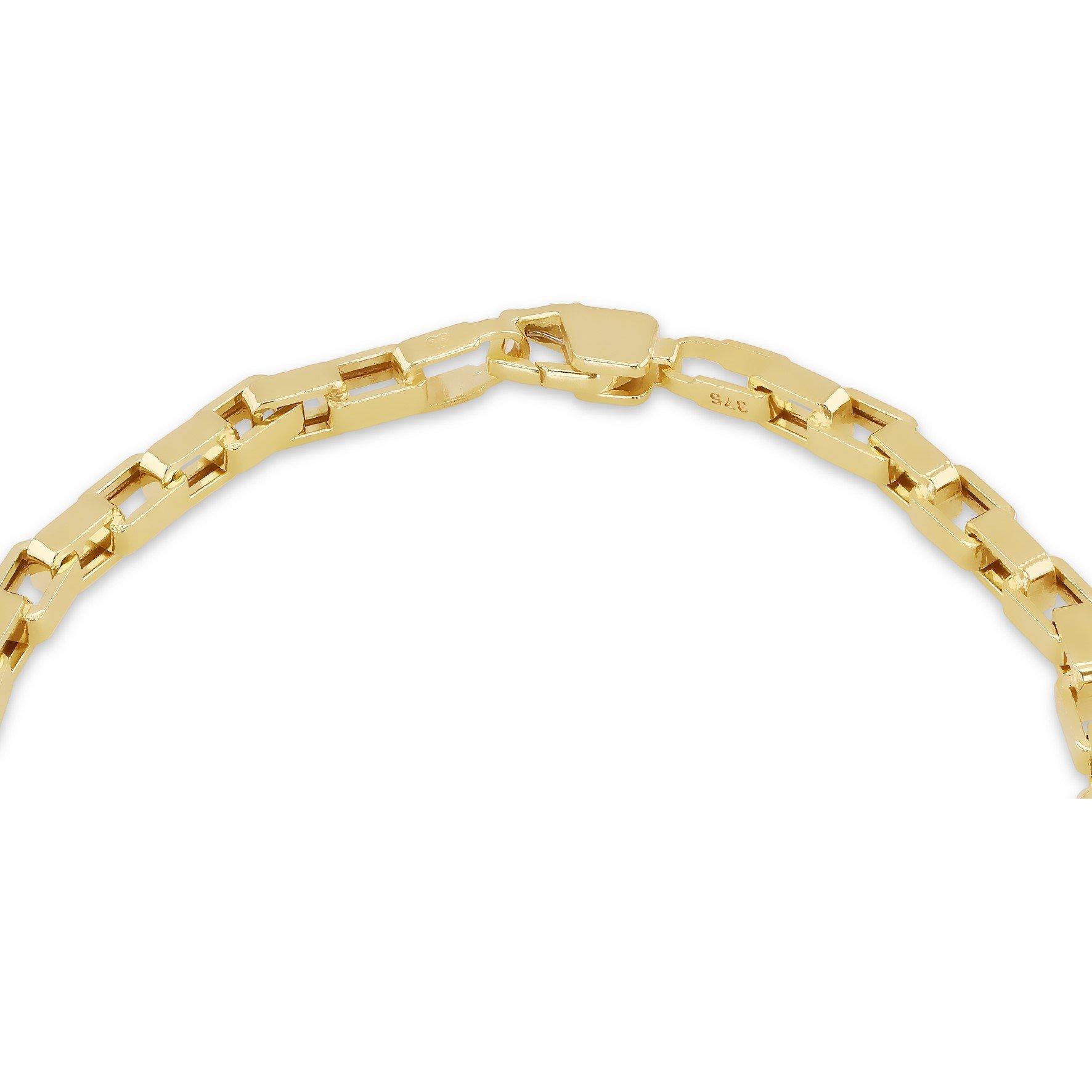 Yellow Gold - Be You - 9ct Gold Square Paper Link Bracelet - 3