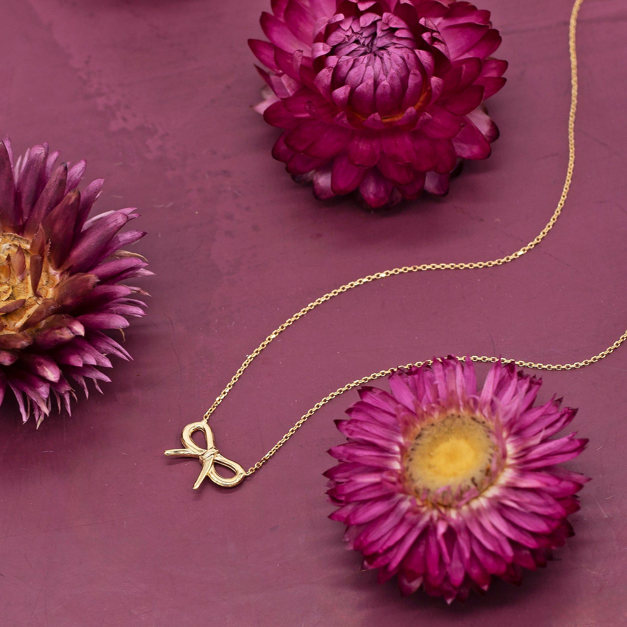 Yellow Gold - Be You - 9ct Gold Bow Adjustable Necklace - 3