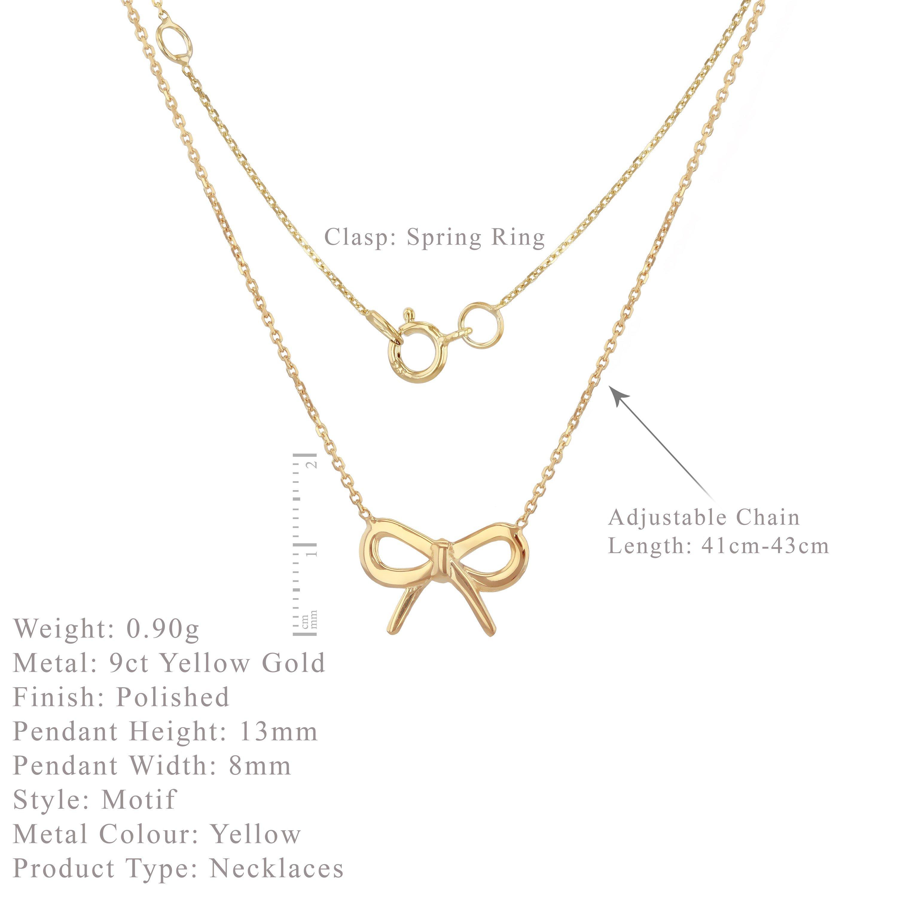 Yellow Gold - Be You - 9ct Gold Bow Adjustable Necklace - 6