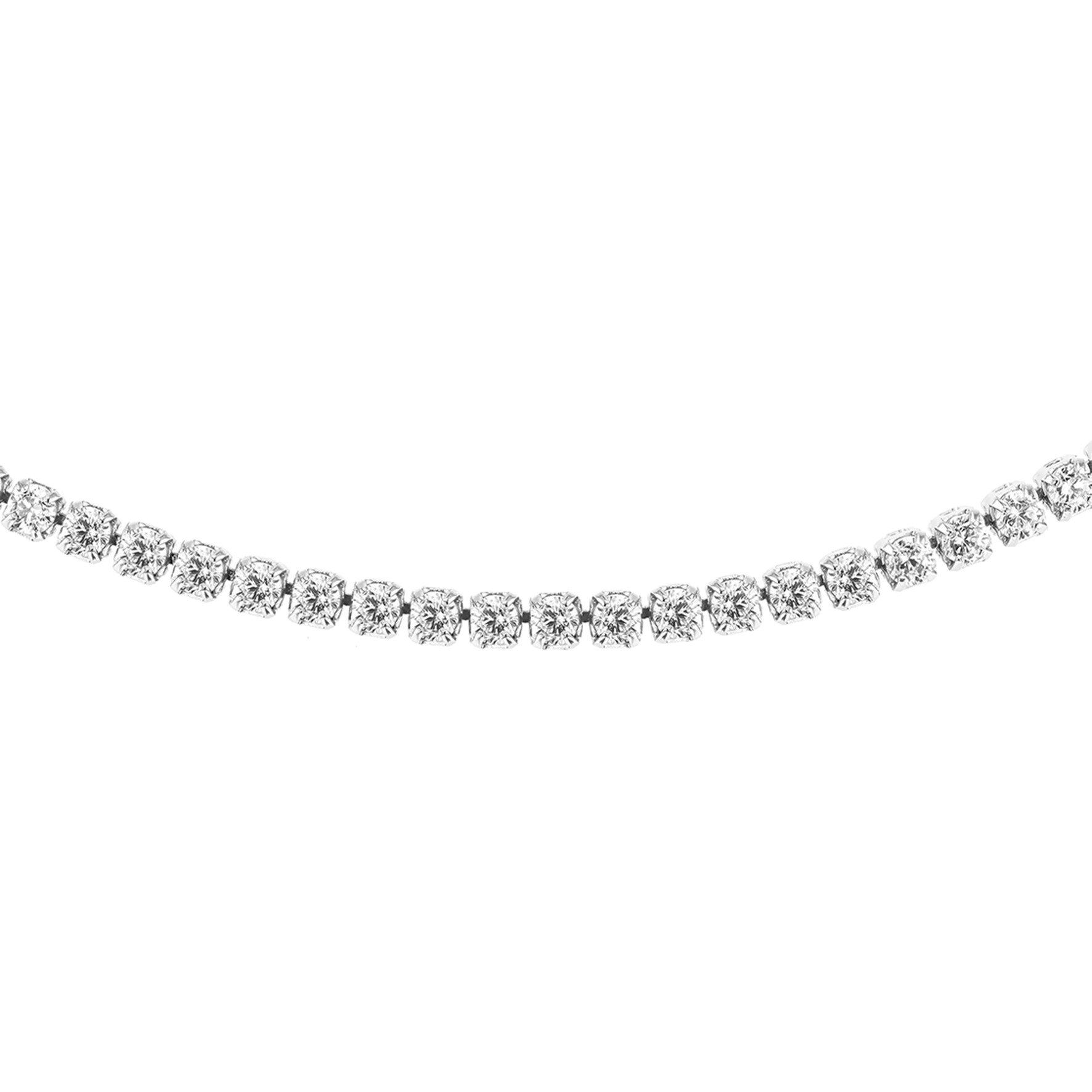 White Gold - Be You - 9ct White Gold CZ Flexible Tennis Necklace - 2