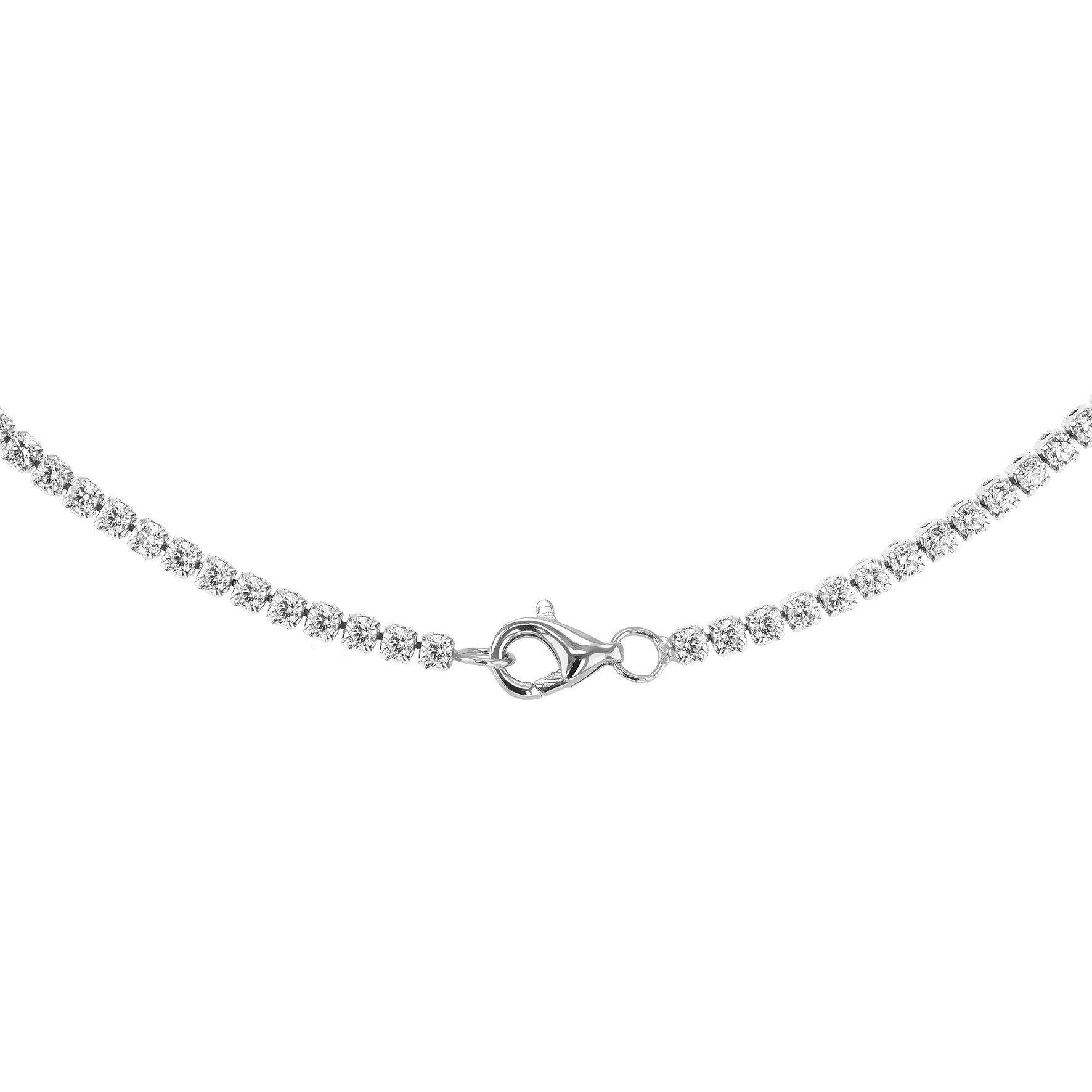 White Gold - Be You - 9ct White Gold CZ Flexible Tennis Necklace - 3