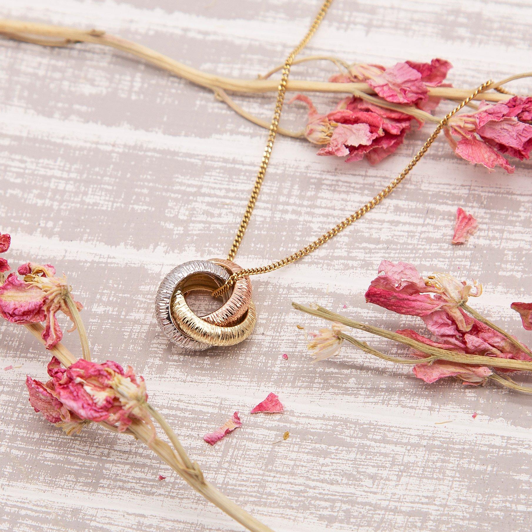 Yellow White An - Be You - 9ct Gold Diamond Cut Knot Necklace - 3