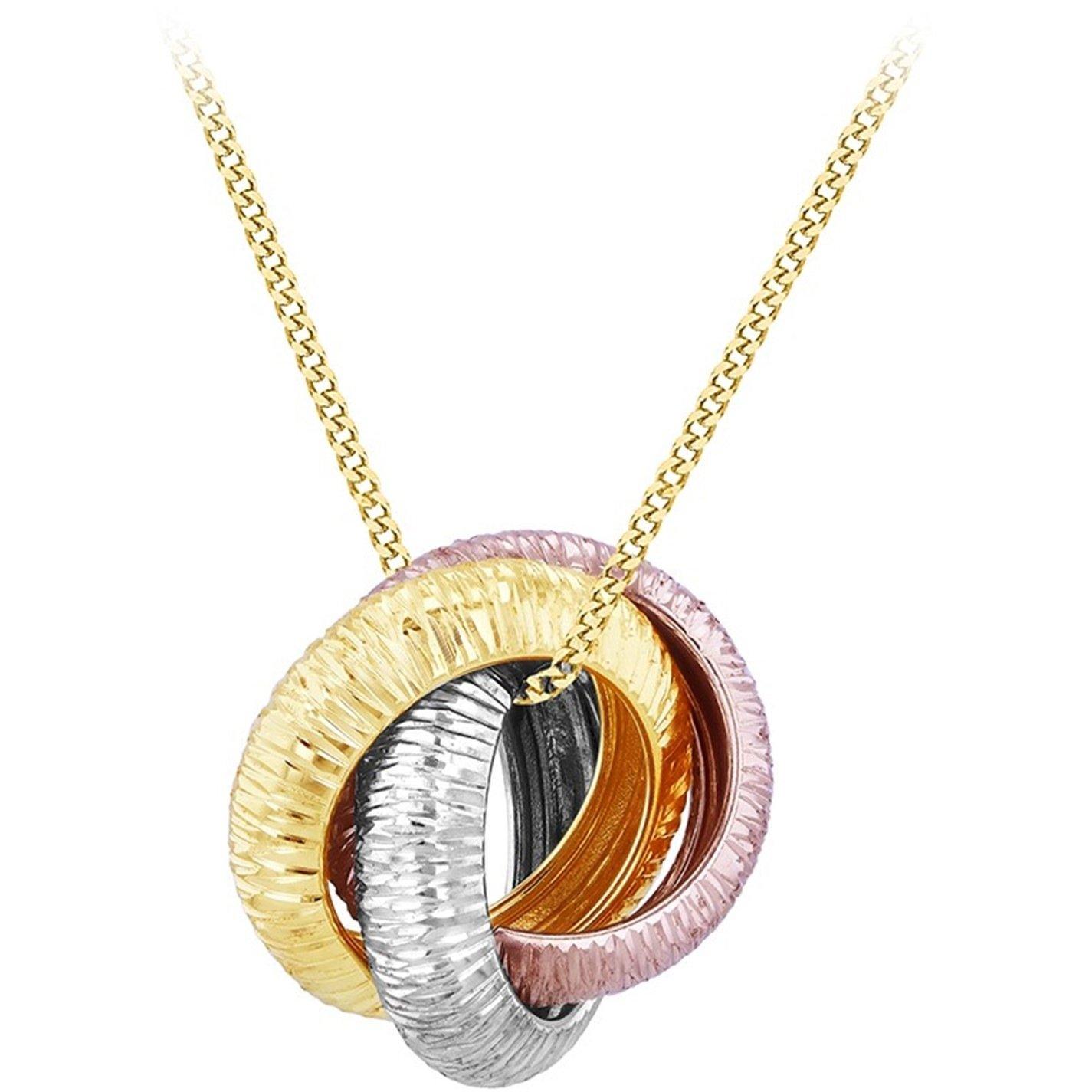 Yellow White An - Be You - 9ct Gold Diamond Cut Knot Necklace - 4