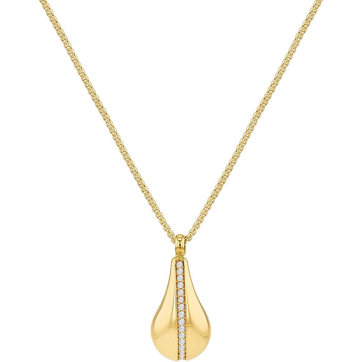 Yellow Gold - Be You - 9ct Gold CZ Teardrop Adjustable Necklace - 2