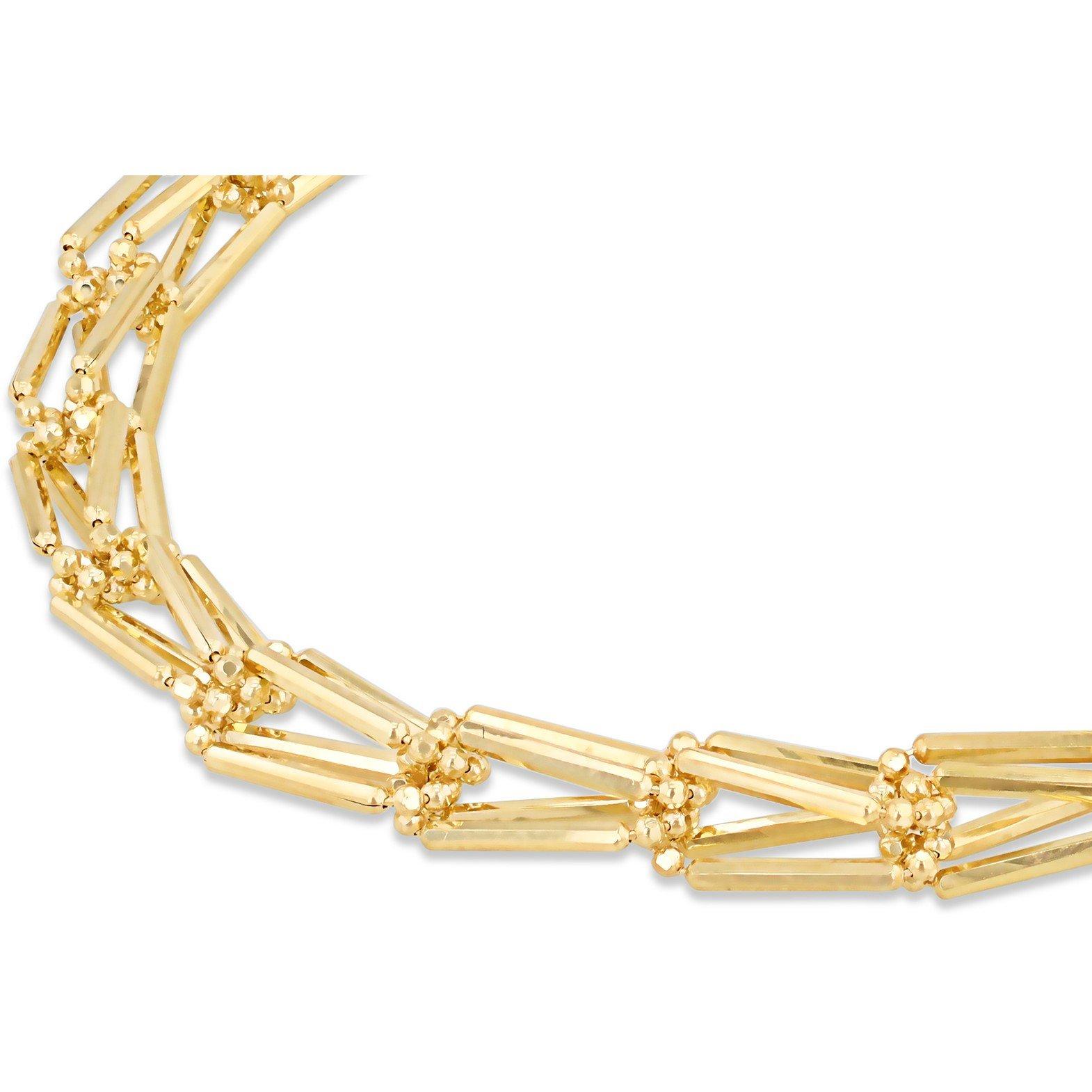 Yellow Gold - Be You - 9ct Gold Diamond Cut Basket Weave Ball Bracelet - 2