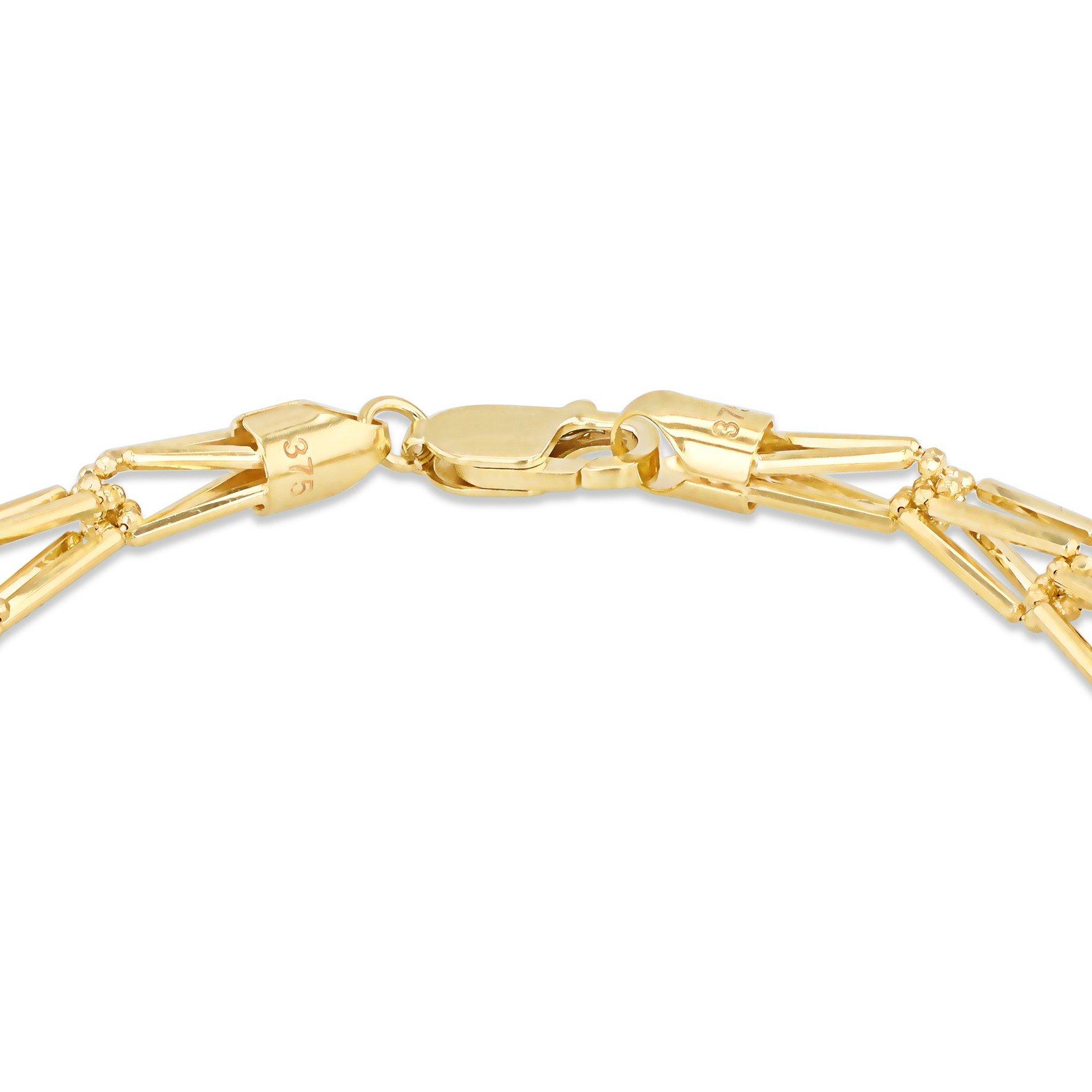 Yellow Gold - Be You - 9ct Gold Diamond Cut Basket Weave Ball Bracelet - 3