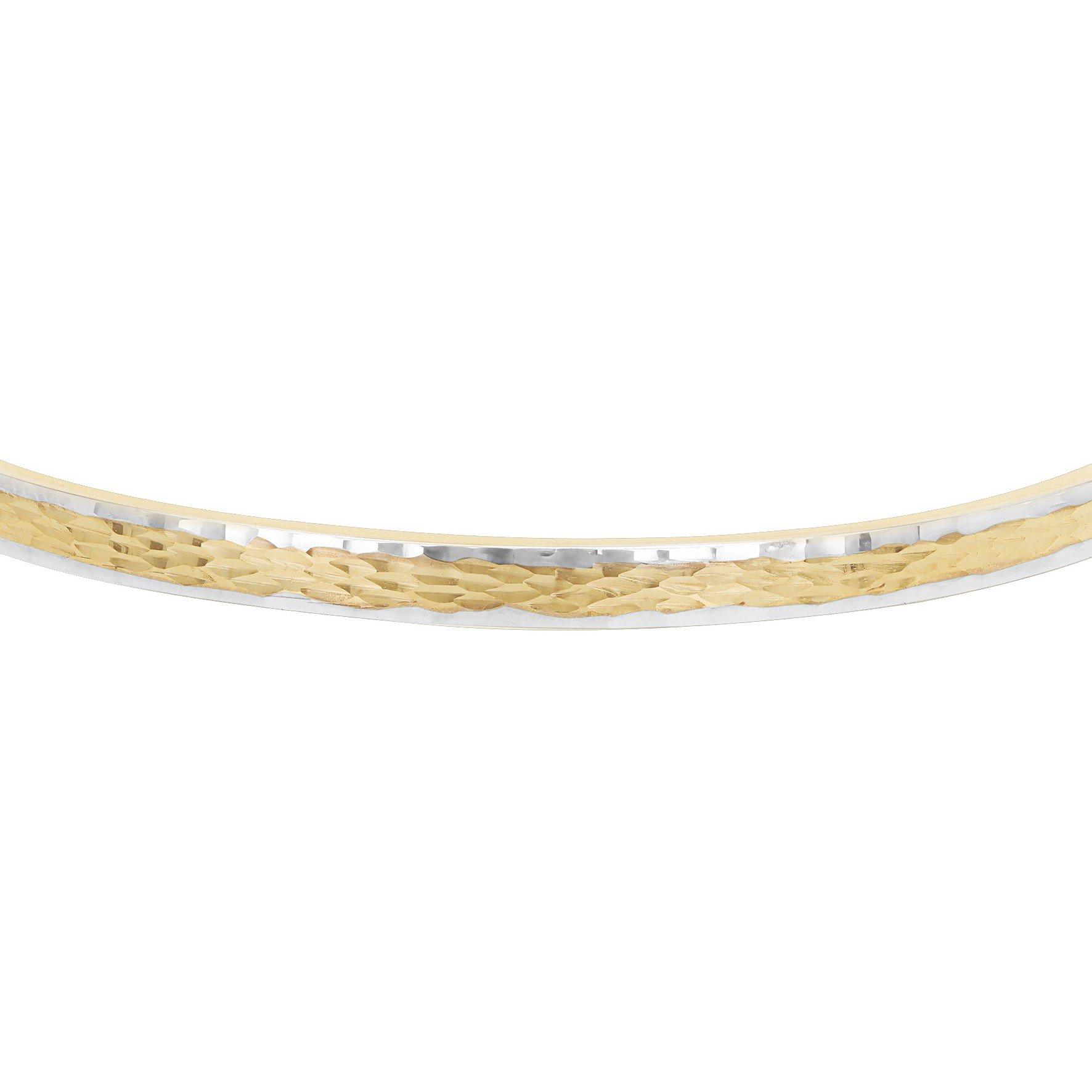 Yellow And Whit - Be You - 9ct Gold Diamond Cut Bangle - 2