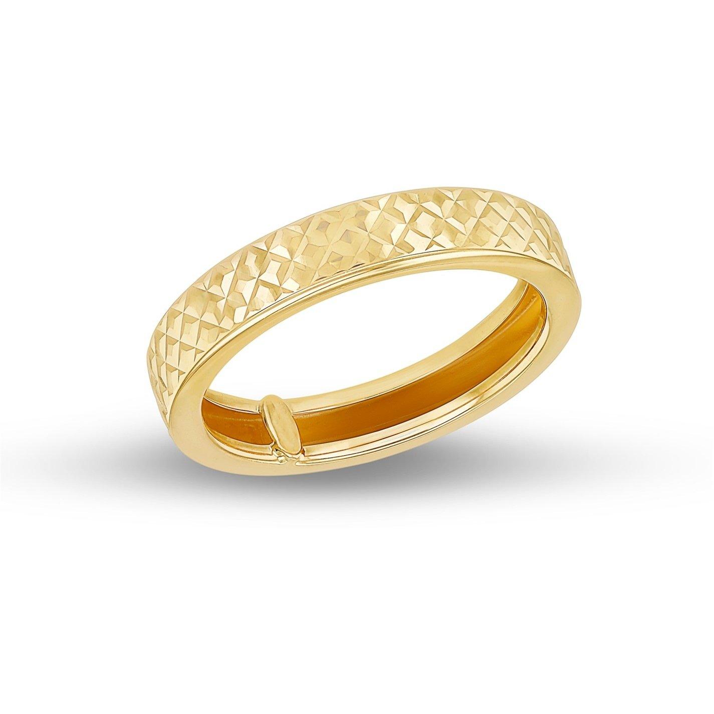 Yellow Gold - Be You - 9ct Gold Diamond Cut Band Ring - 1