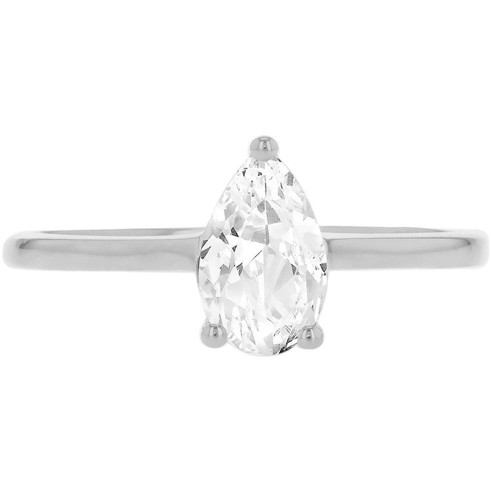 White Gold - Be You - 9ct Gold Pear CZ Ring - 2