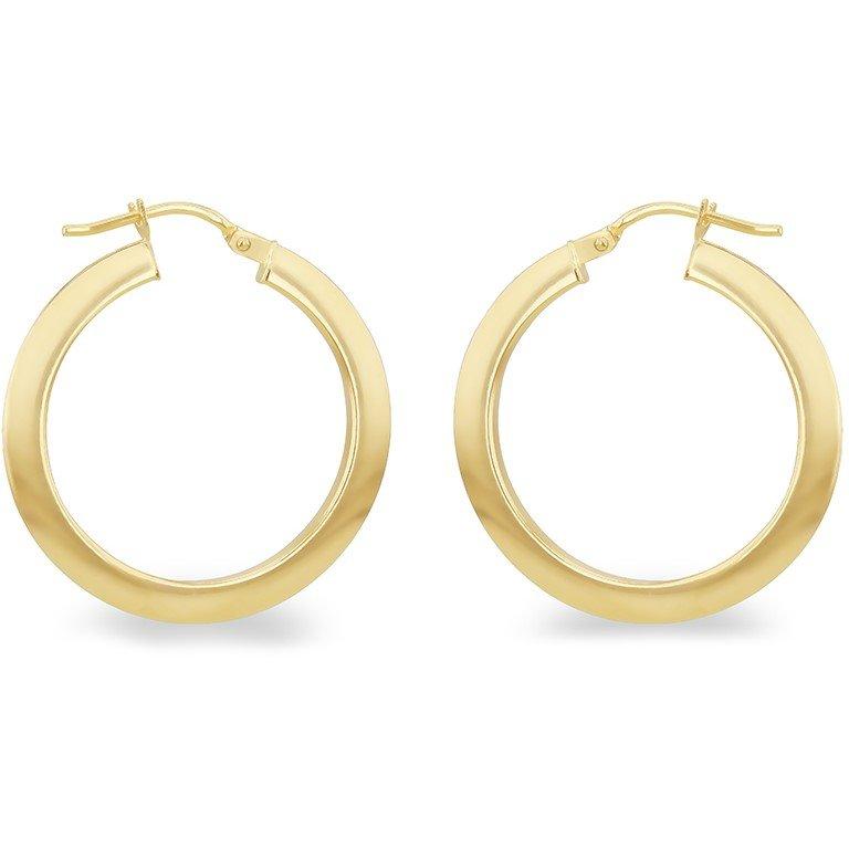 Yellow Gold - Be You - 9ct Gold Diamond Cut Creole Earring - 2