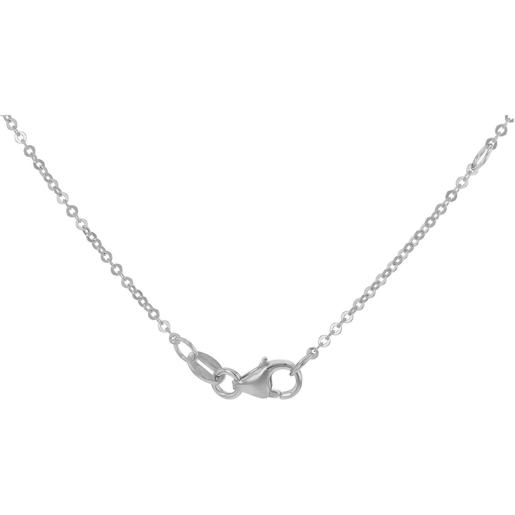 White Gold - Be You - 9ct White Gold Double CZ Drop Halo Necklace - 3