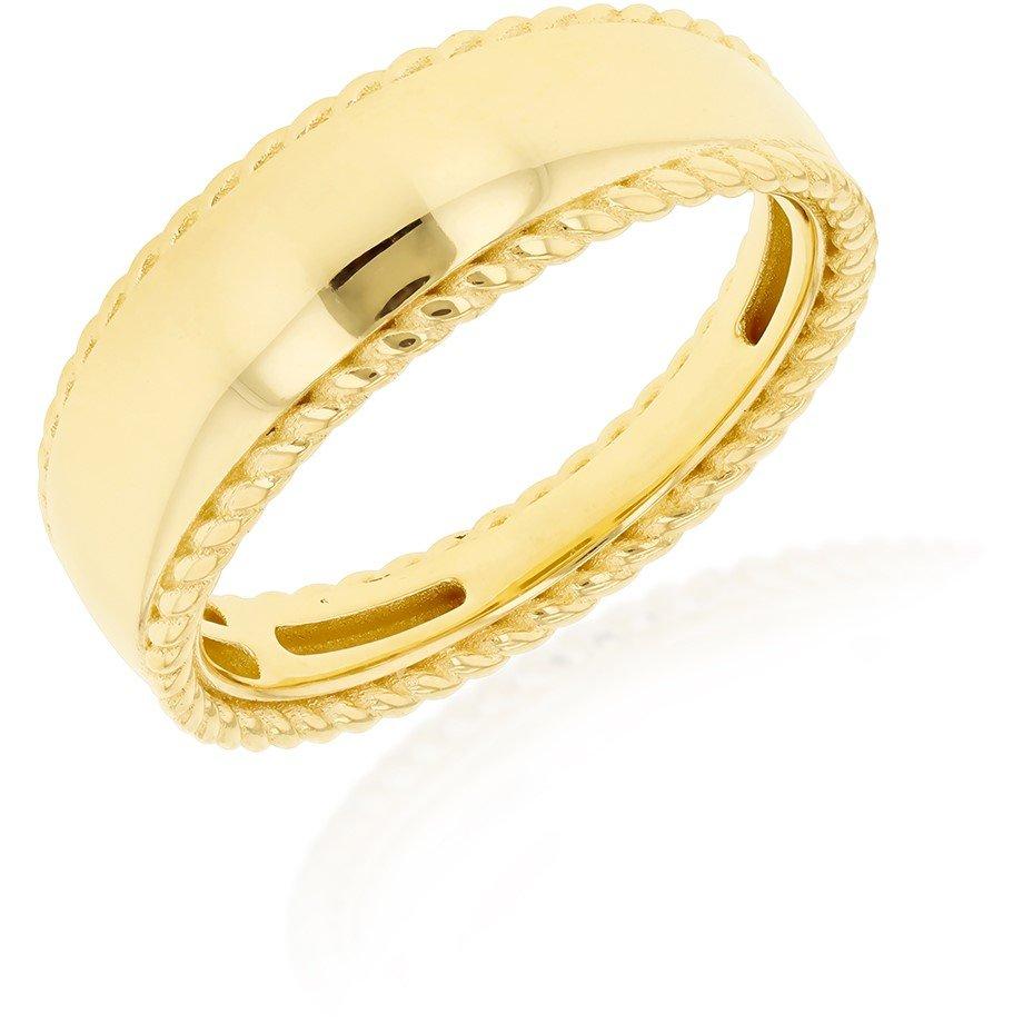 Yellow Gold - Be You - 9ct Gold Wide Round Twisted Rope Frame Ring - 1