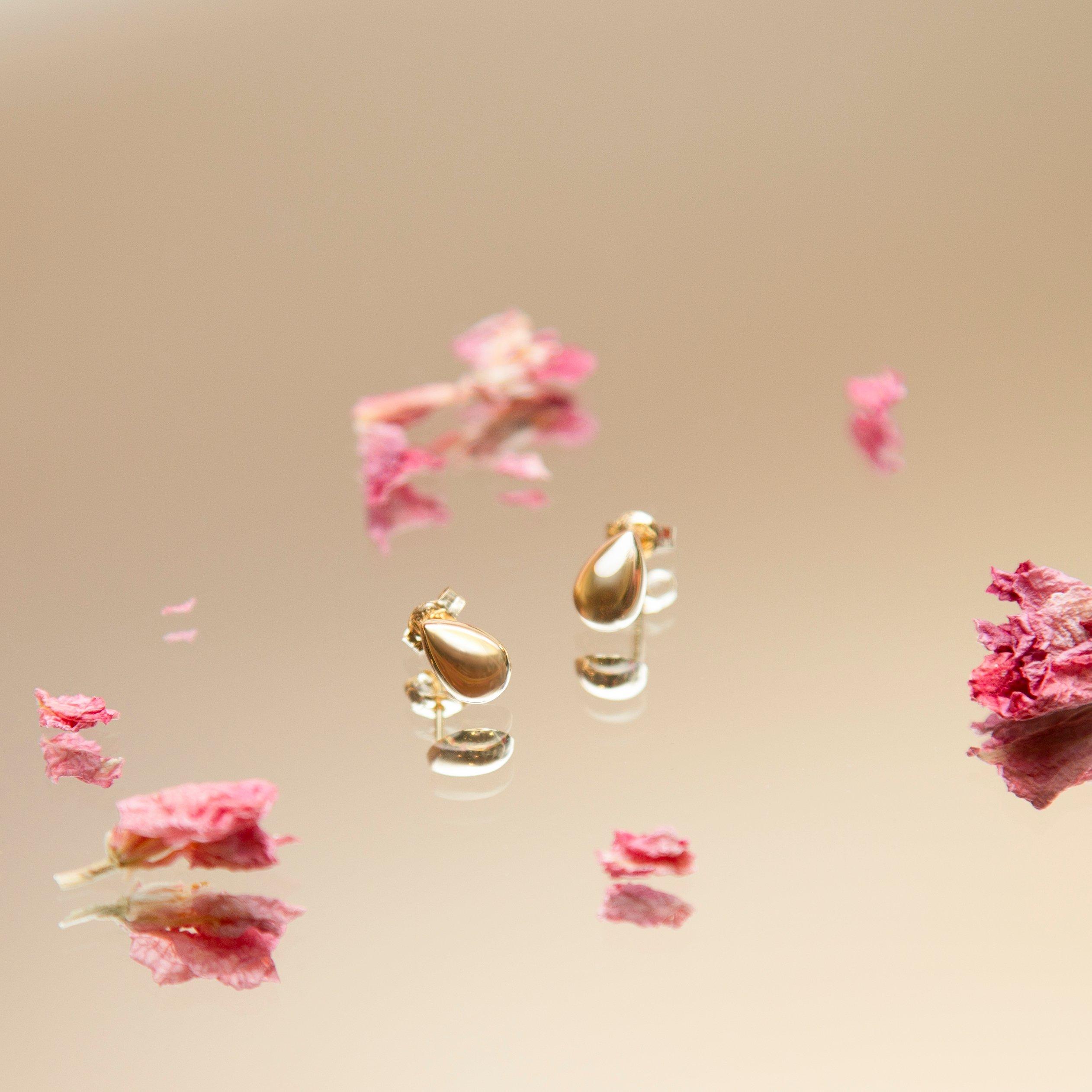 Yellow Gold - Be You - 9ct Gold Mini Teardrop Stud Earrings - 5