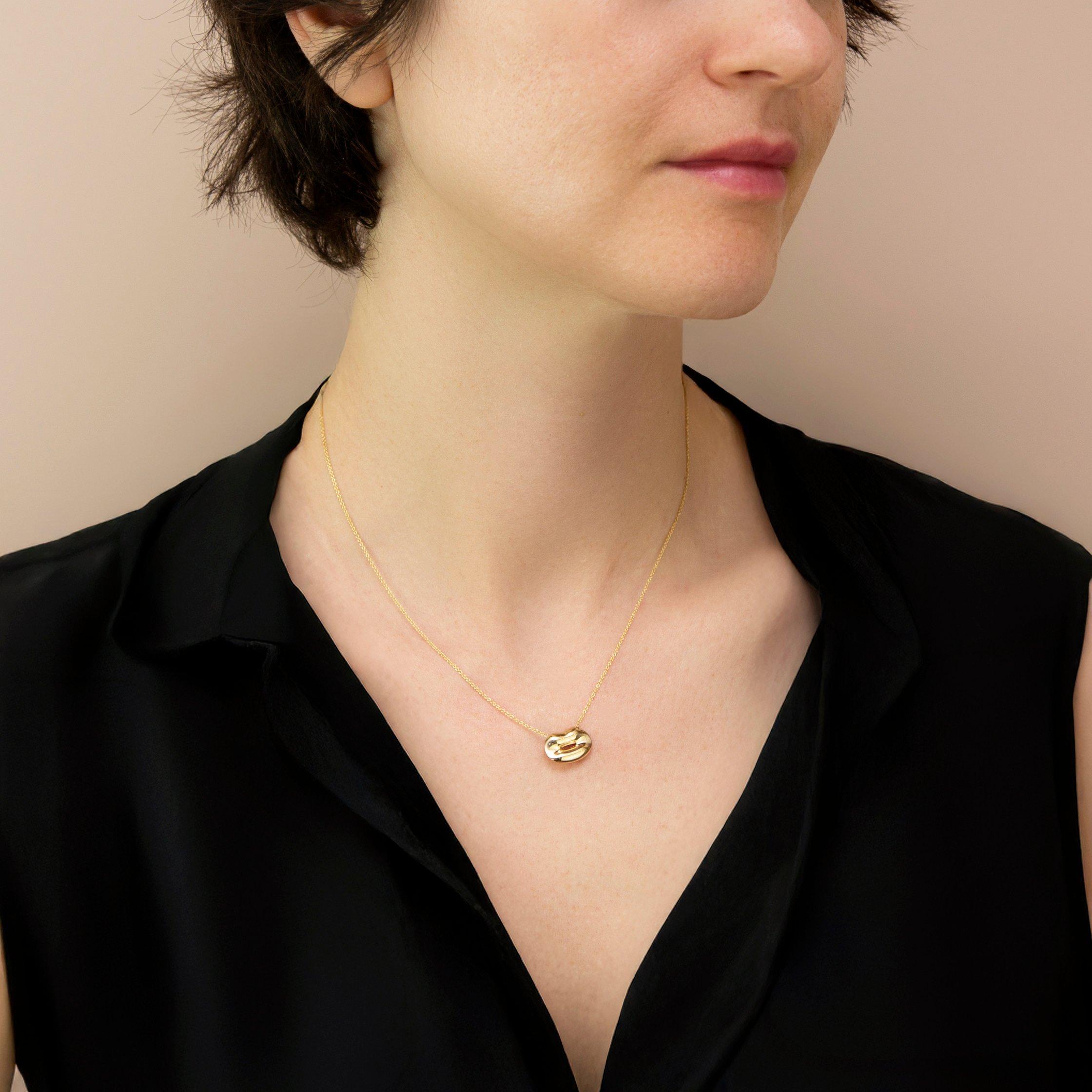 Yellow Gold - Be You - 9ct Gold Lips Adjustable Necklace - 2