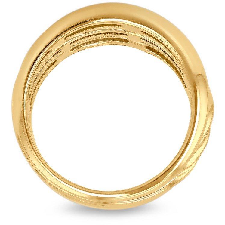 Yellow Gold - Be You - 9ct Gold Twisted and Plain Triple Band Ring - 3