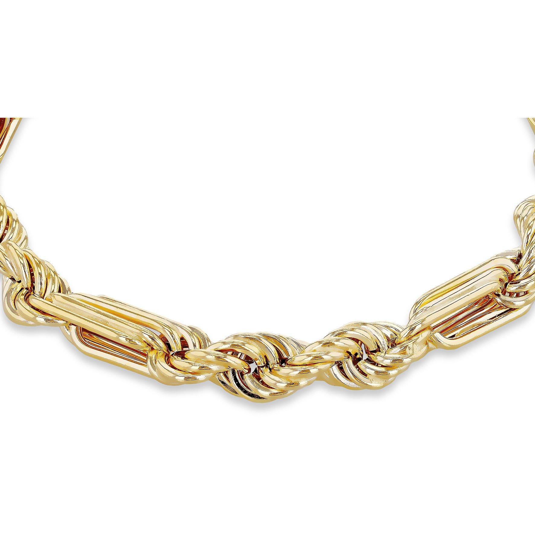 Yellow Gold - Be You - 9ct Gold Chunky Figaro Rope Bracelet - 2