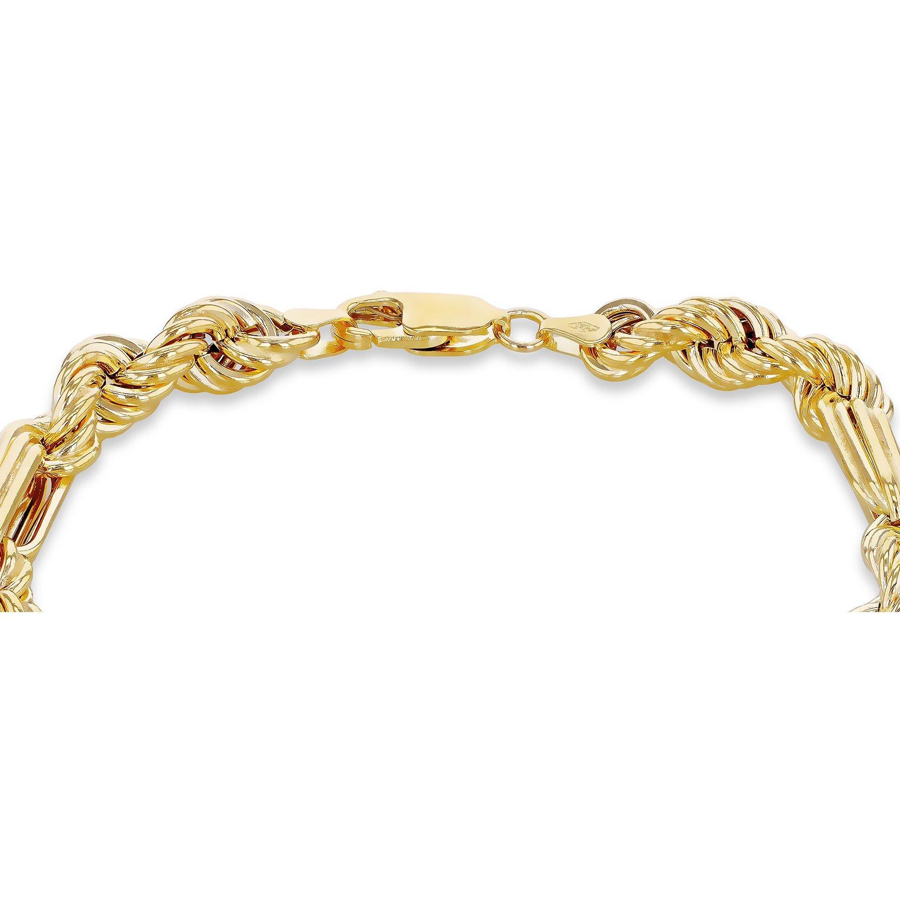 Yellow Gold - Be You - 9ct Gold Chunky Figaro Rope Bracelet - 3