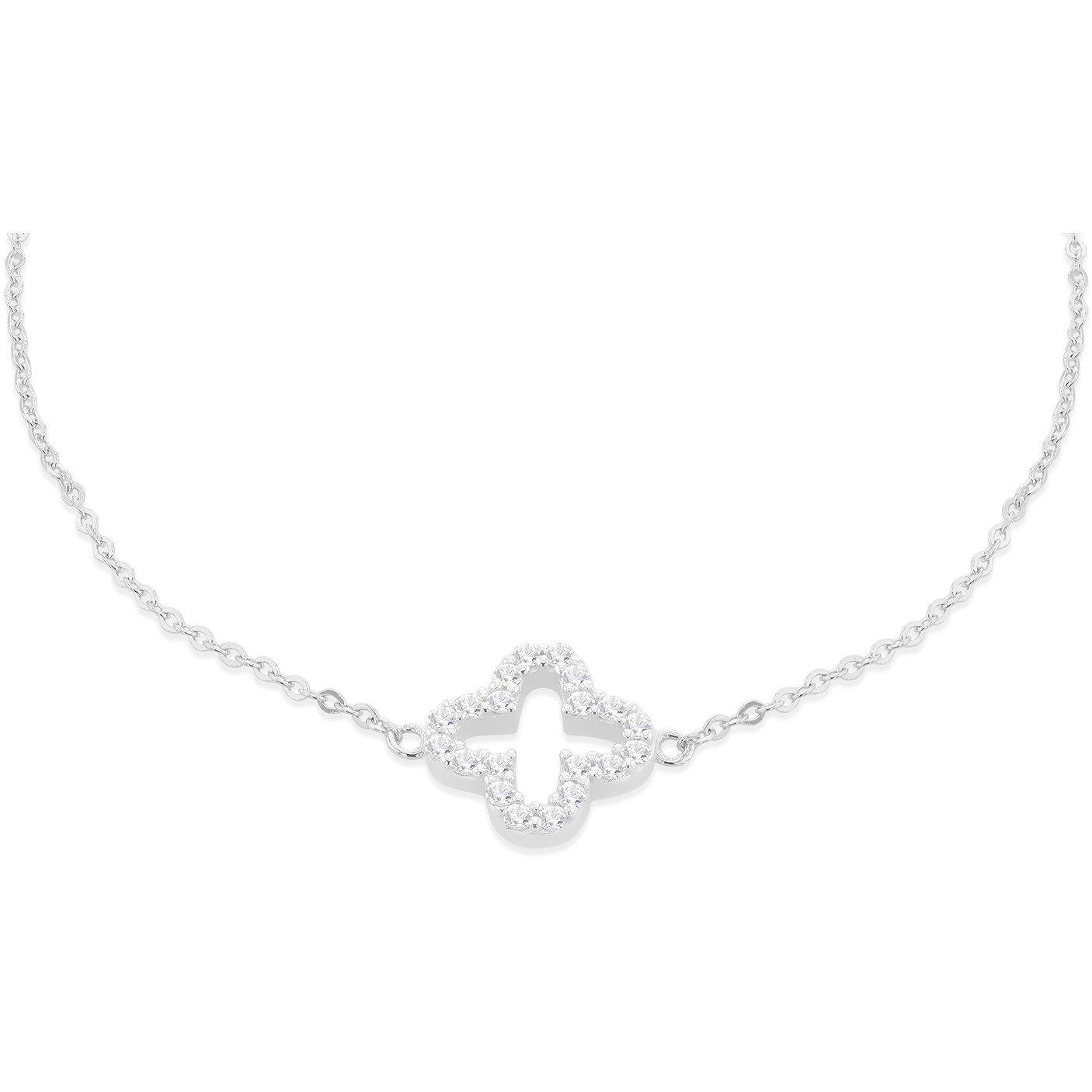 White Gold - Be You - 9ct Gold CZ Petal Bracelet  Adjustable - 2