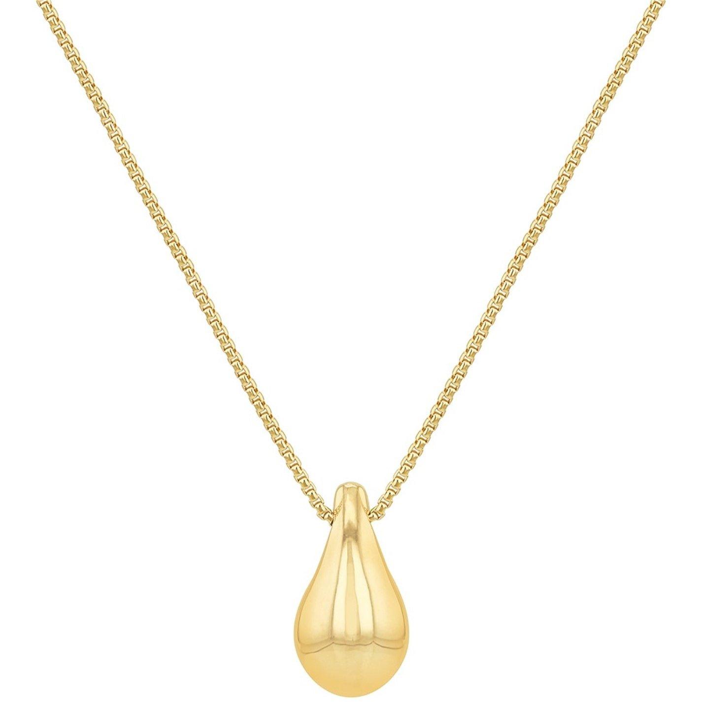 Yellow Gold - Be You - 9ct Gold Small Teardrop Adjustable Necklace - 3