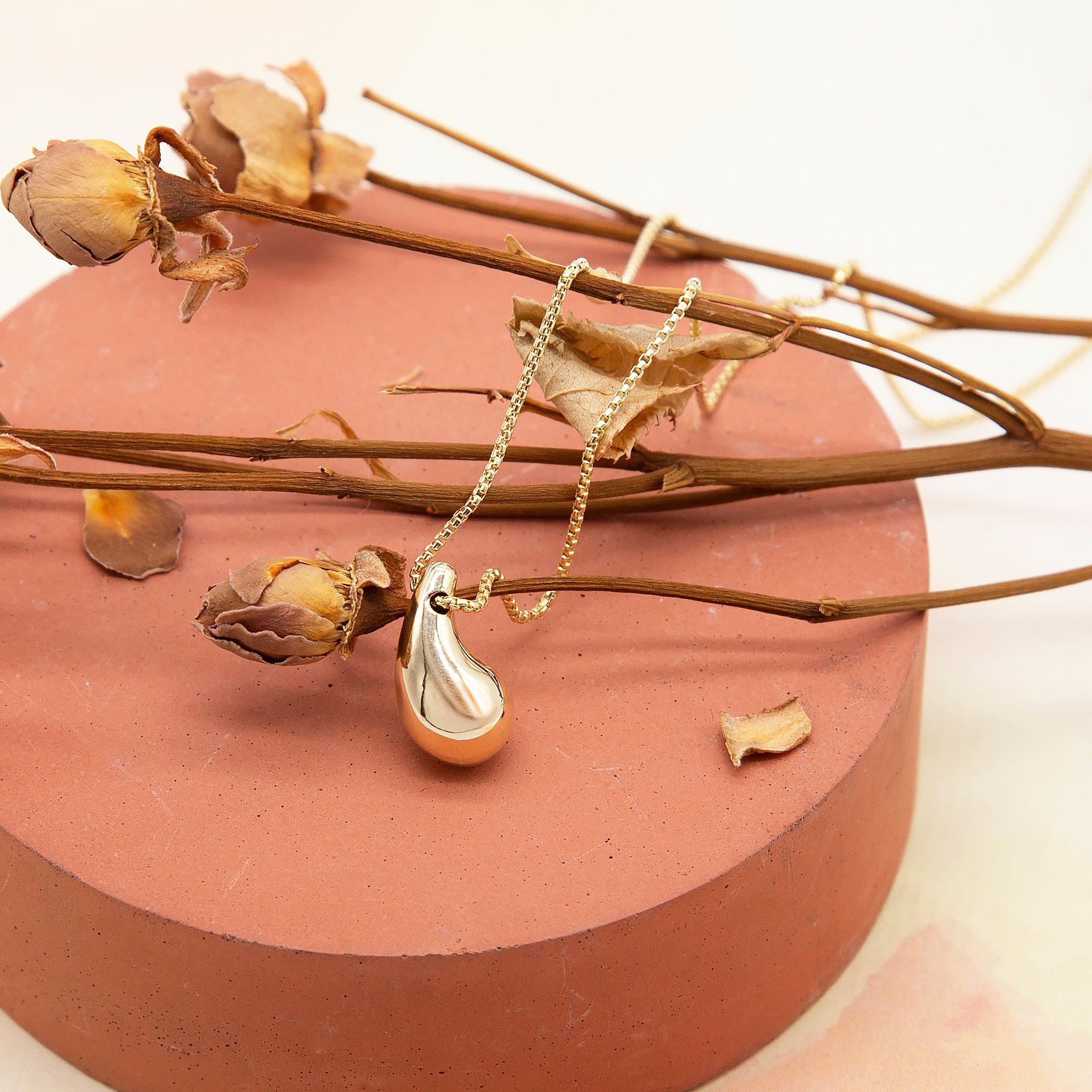 Yellow Gold - Be You - 9ct Gold Small Teardrop Adjustable Necklace - 5