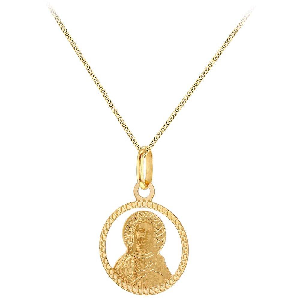 Yellow Gold - Be You - 9ct Gold Diamond Cut Round Christ Necklace - 2