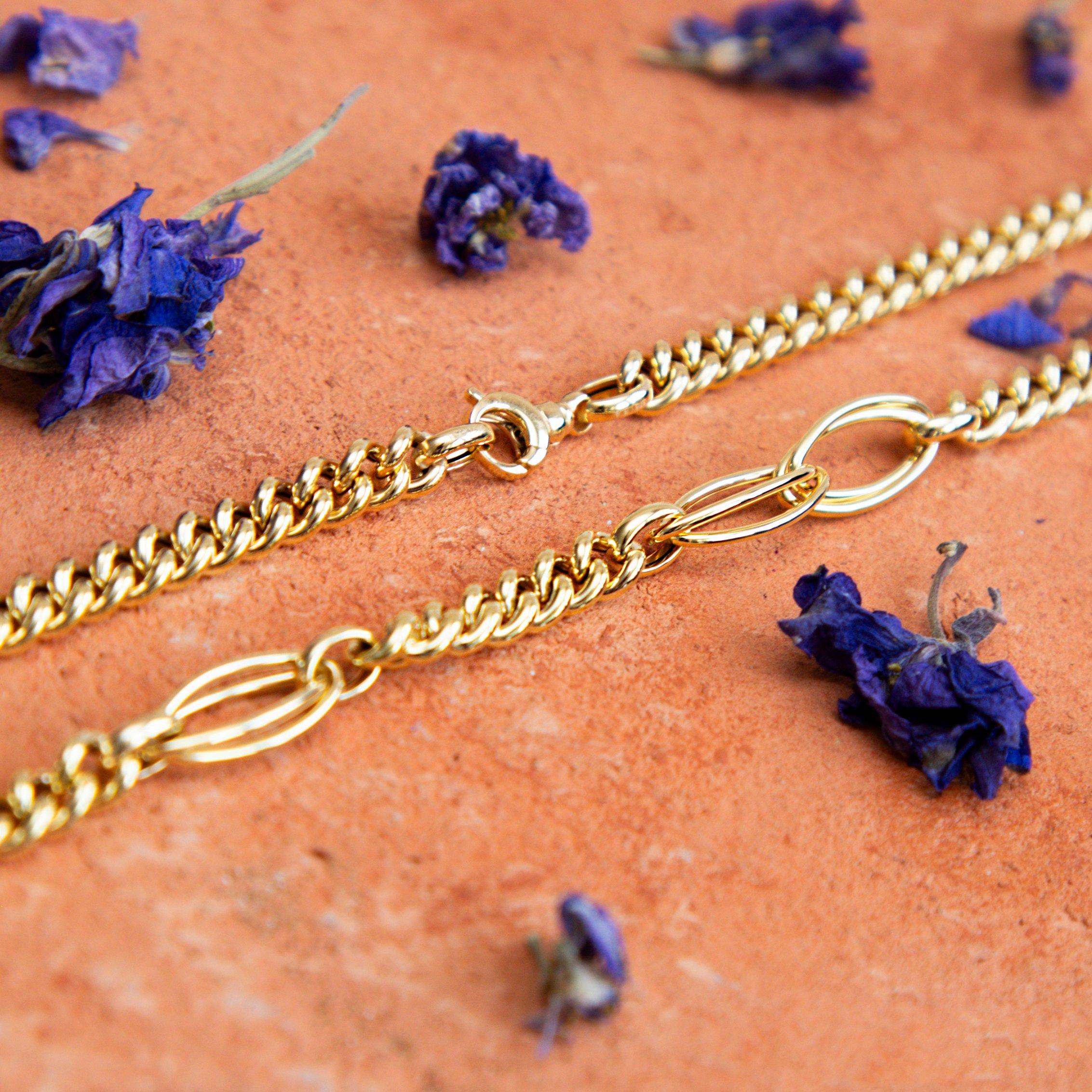 Yellow Gold - Be You - 9ct Gold Fancy Curb Double Oval Link Necklace - 5